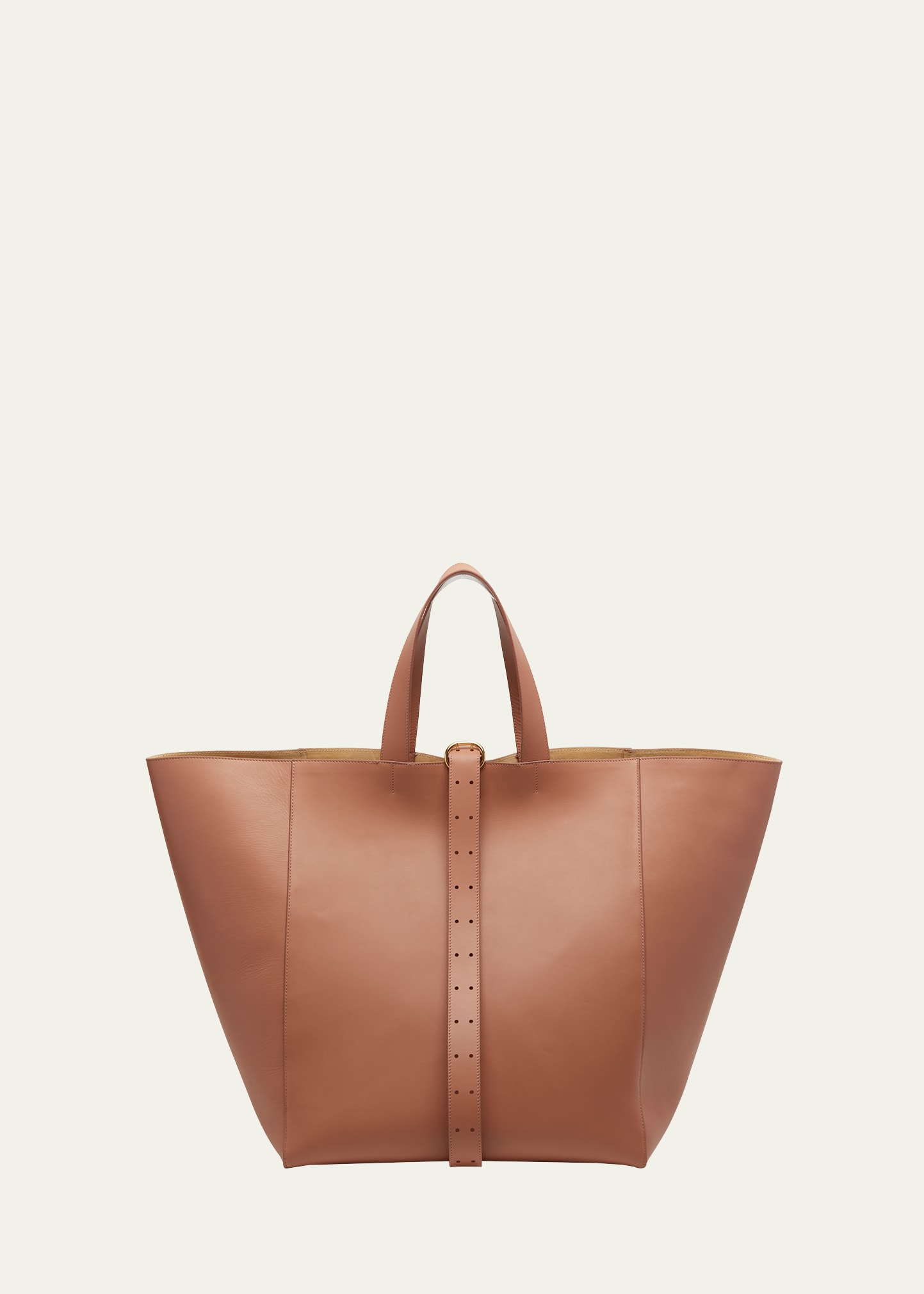 Jil Sander Medium Leather Square Tote Bag In 904 Cherrywood