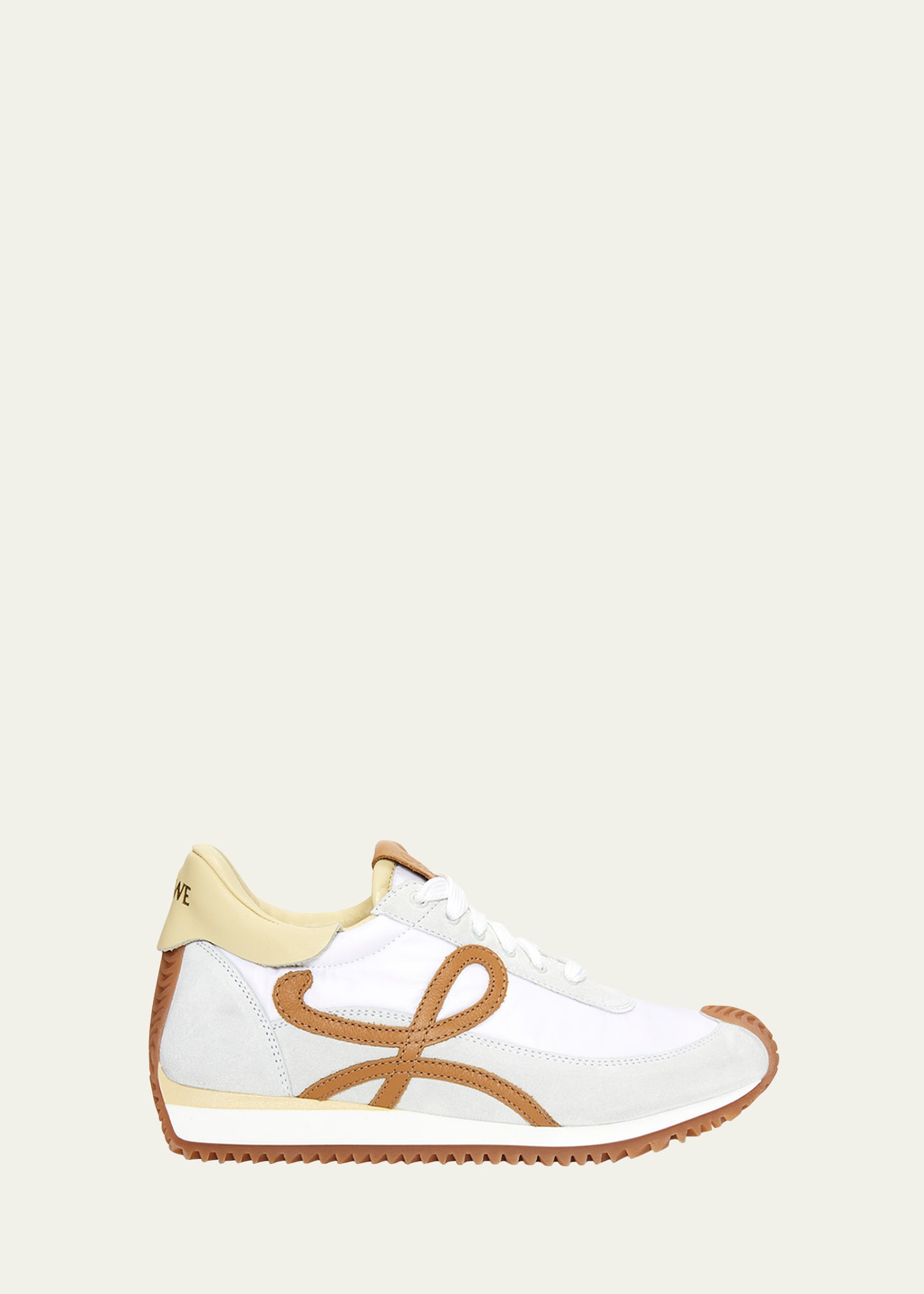Loewe Flow Runner Leather-trimmed Shell And Suede Sneakers In 2853 Whitemedium