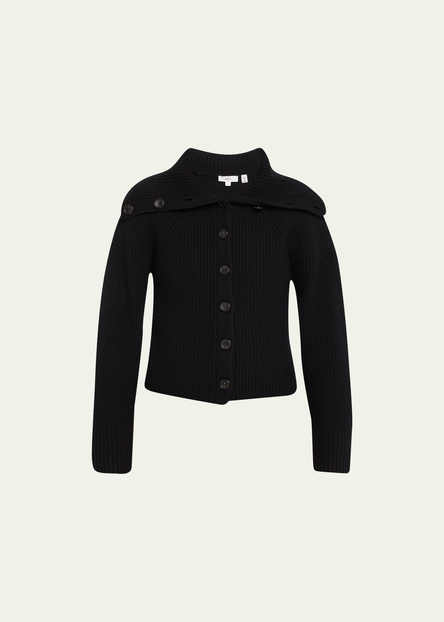 Suki Collared Rib-Wool Cardigan