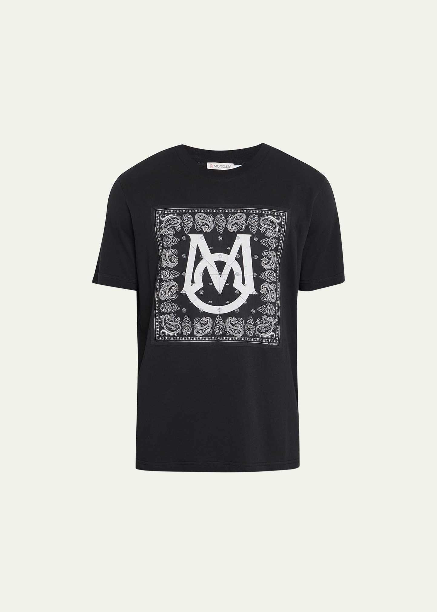 Moncler T-shirt With Patch And Logo Print In Black (black)