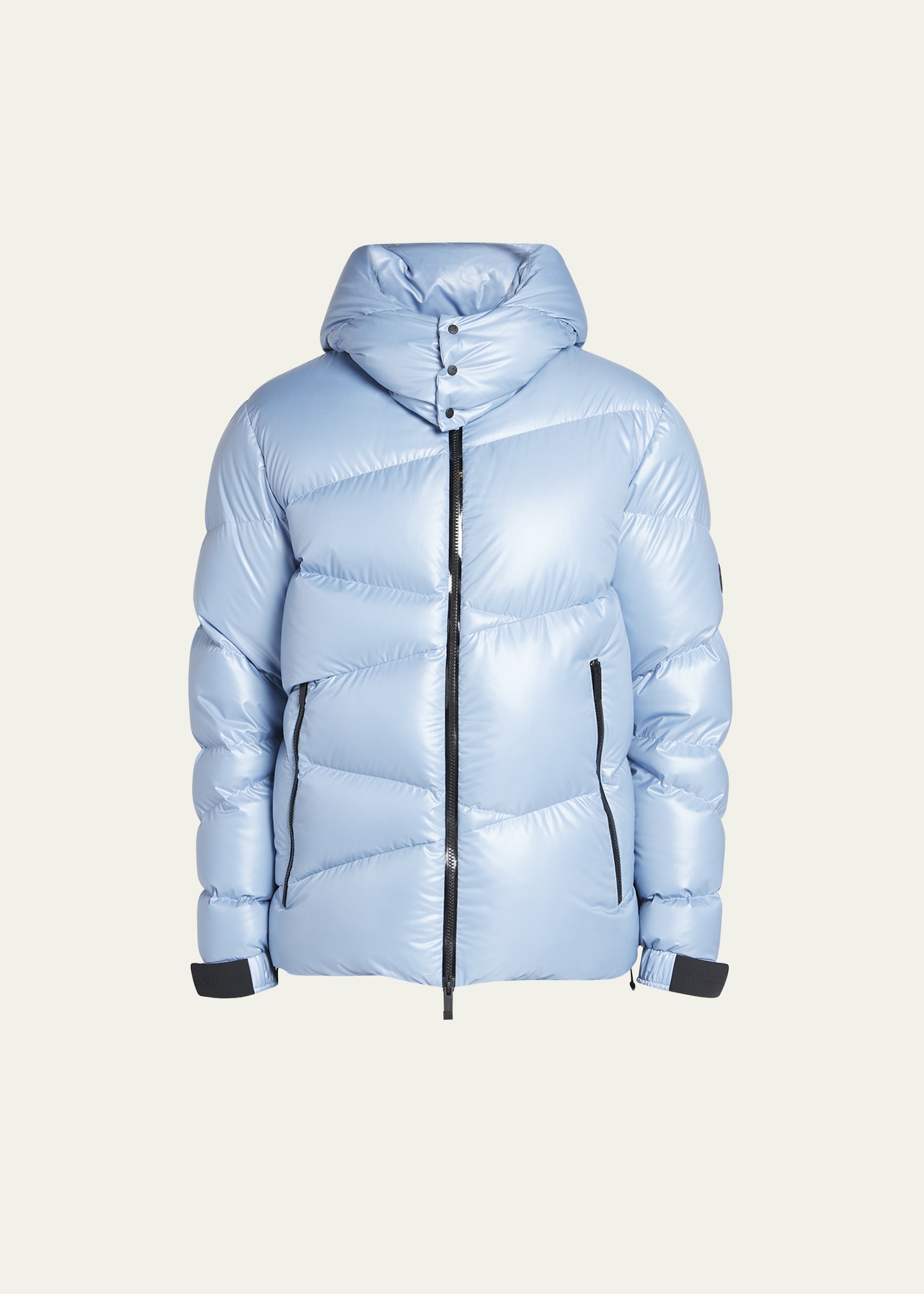 Moncler Yonne Funnel-neck Quilted Regular-fit Shell-down Jacket In Blue