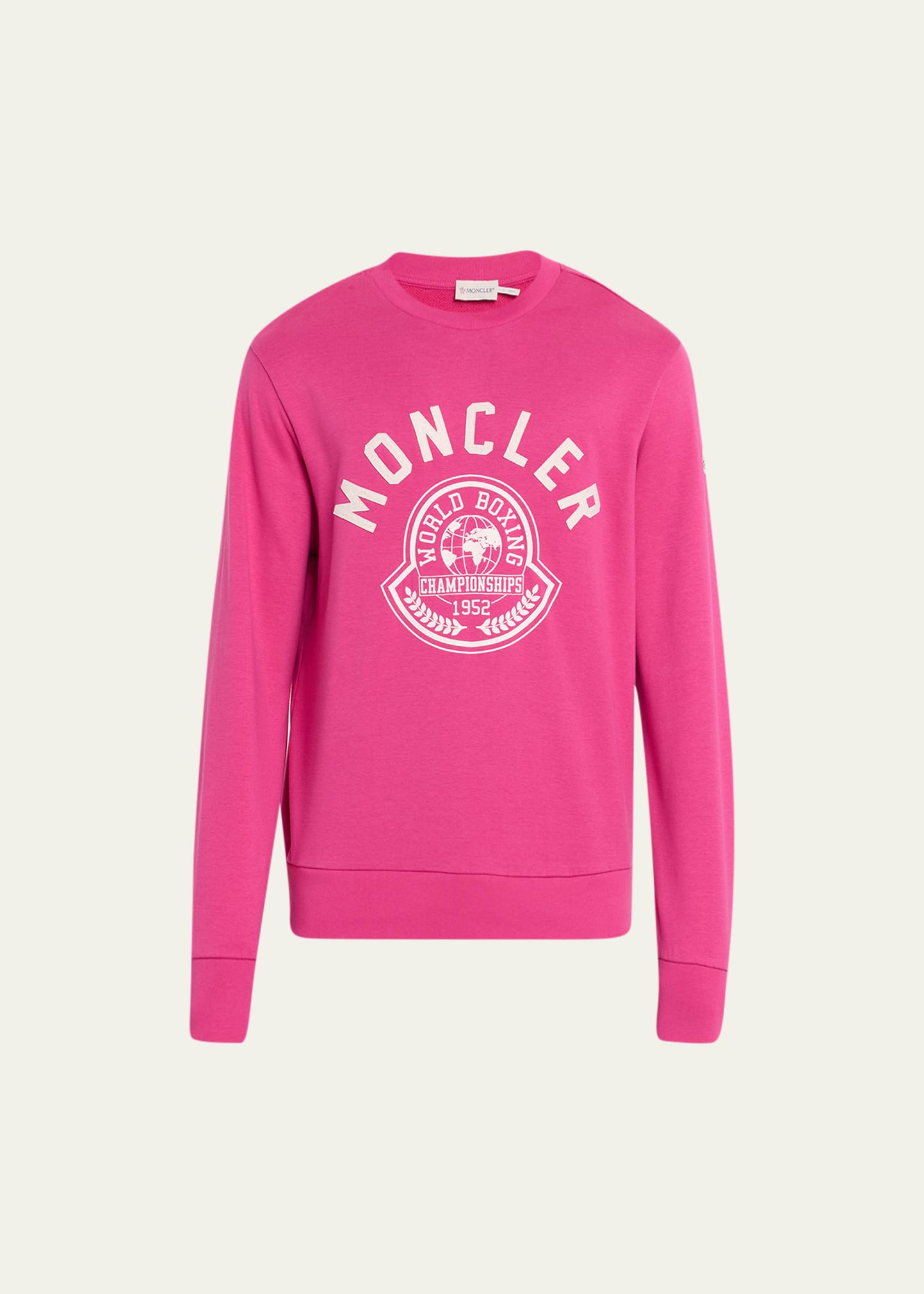 Moncler Men's Archivio Crest Logo Sweatshirt In Pink