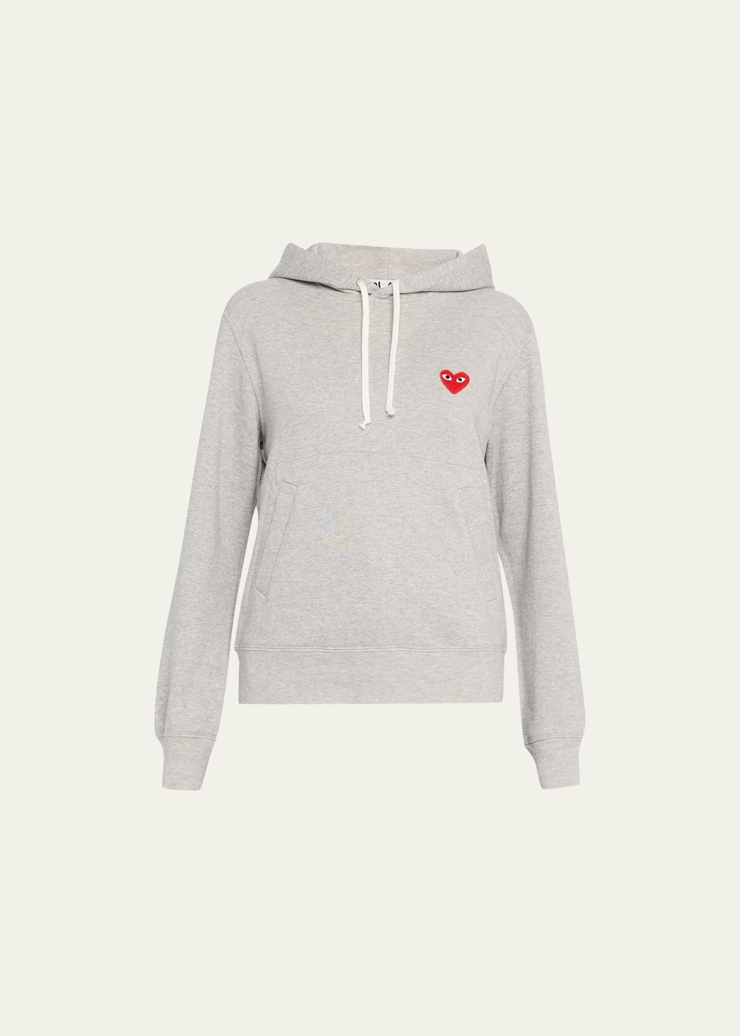 Cdg Play Hooded Sweatshirt With Heart Logo Detail In Grey
