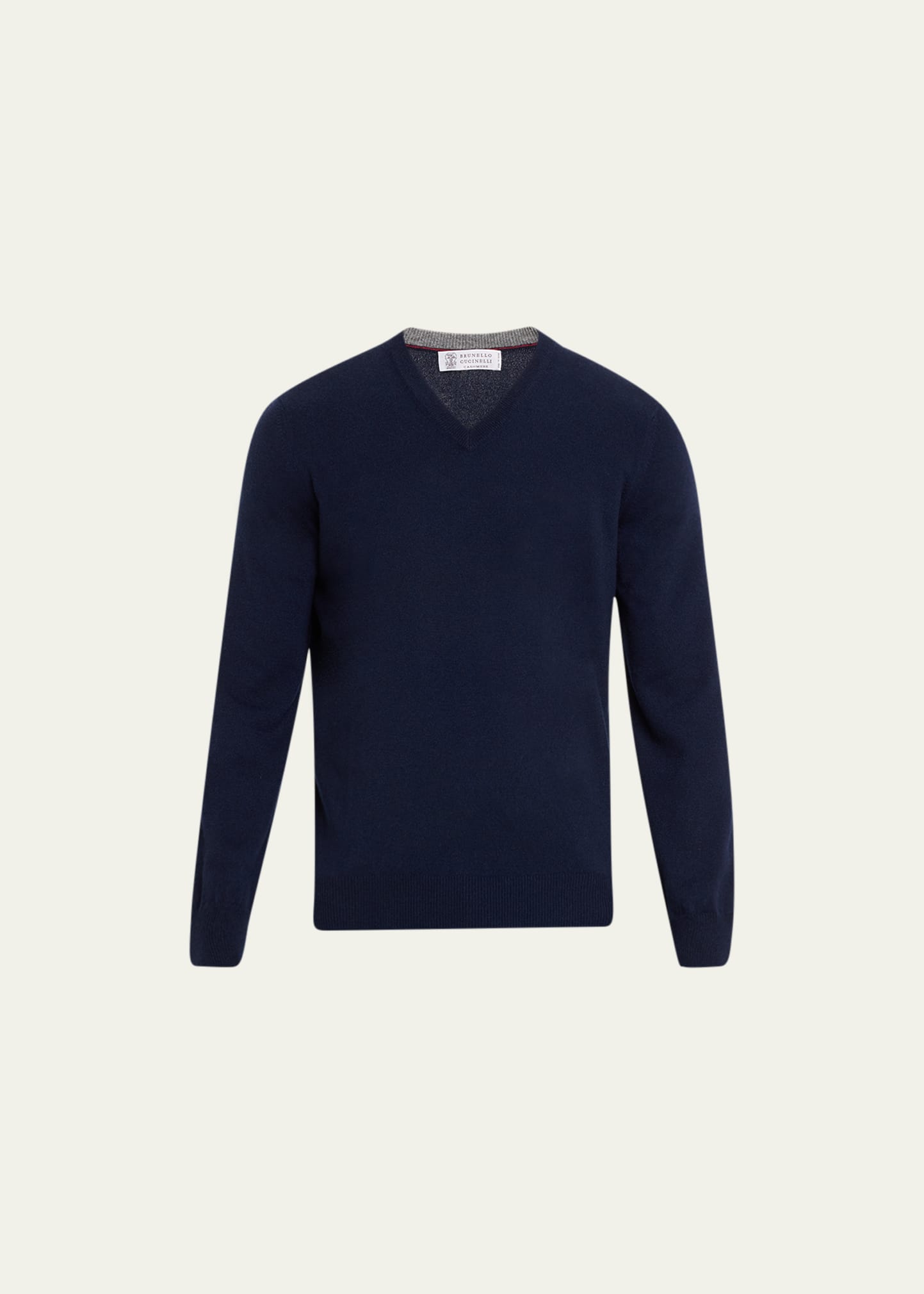 Brunello Cucinelli Men's Cashmere V-neck Sweater In Cw425 Navy