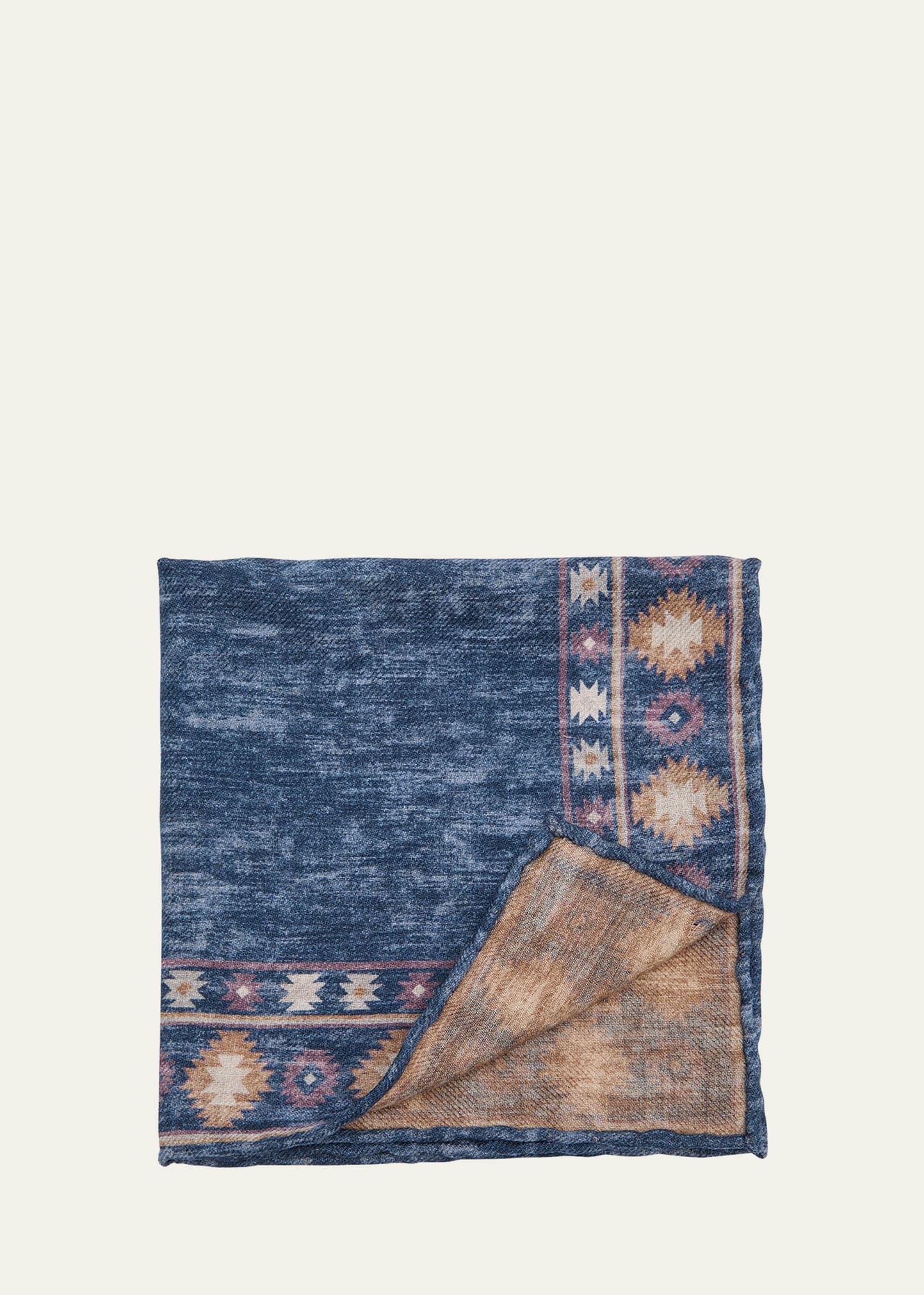 Men's Geometric Wool Pocket Square