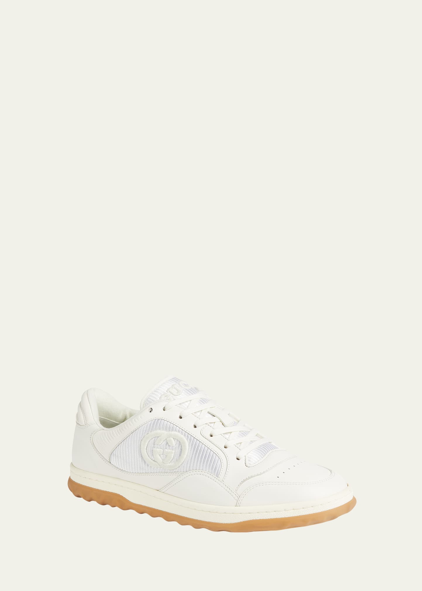 Shop Gucci Men's Mac80 Gg Low Top Sneakers In Off White