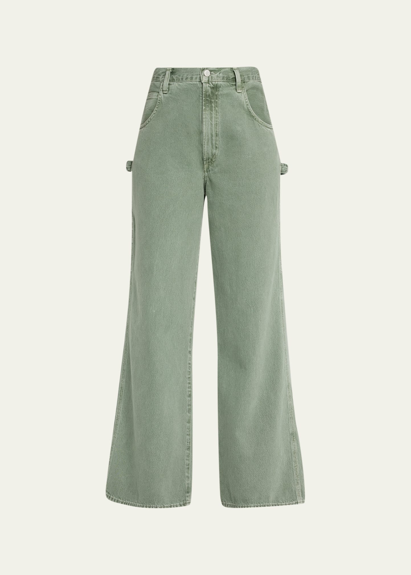 Agolde Magda Organic Cotton Carpenter Jeans In Salamander In Salamander Was