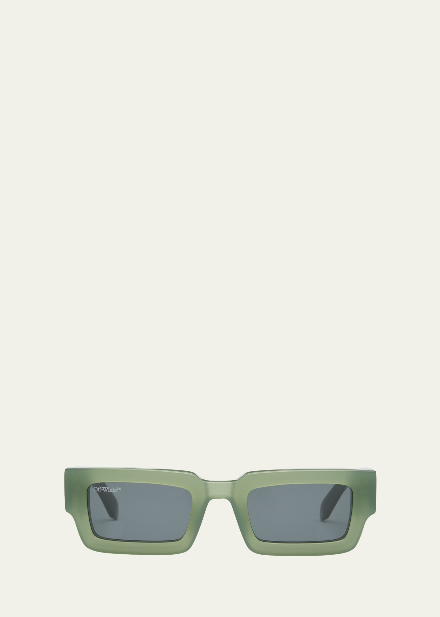 Off-white Lecce Acetate Rectangle Sunglasses In Green