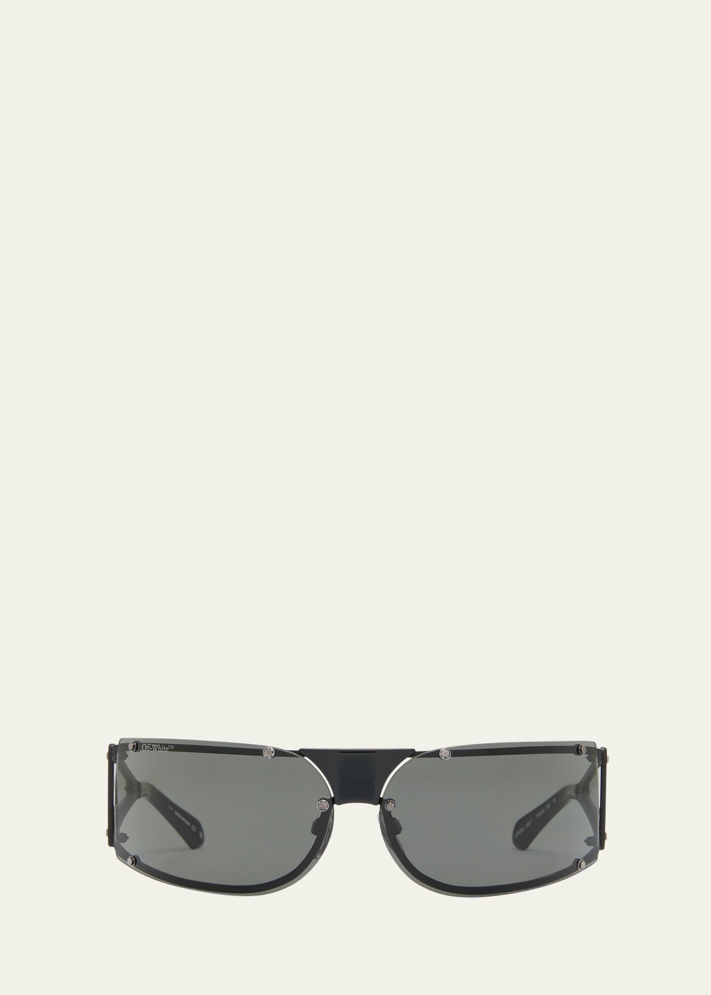 Off-white Kenema Mixed-media Wrap Sunglasses In Gray