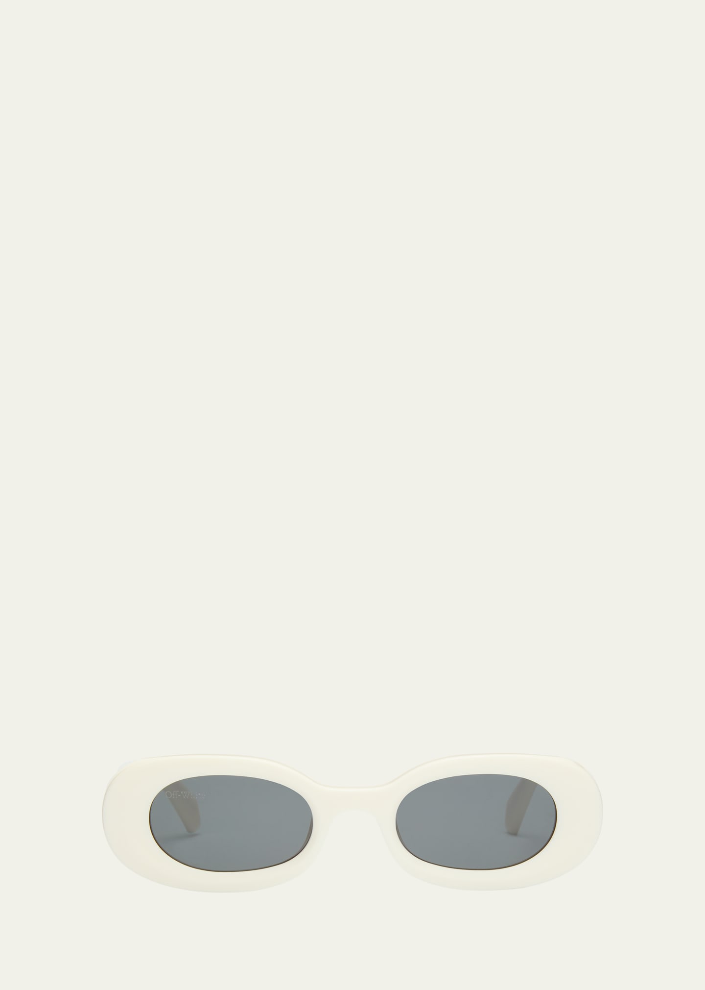 Off-white Amalfi Beveled Acetate Oval Sunglasses In White