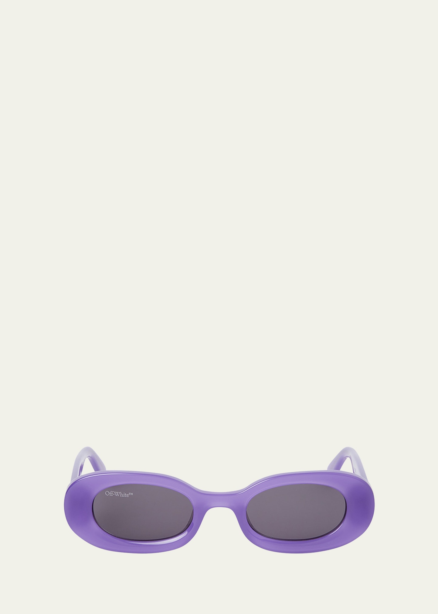 Off-white Amalfi Beveled Acetate Oval Sunglasses In Purple