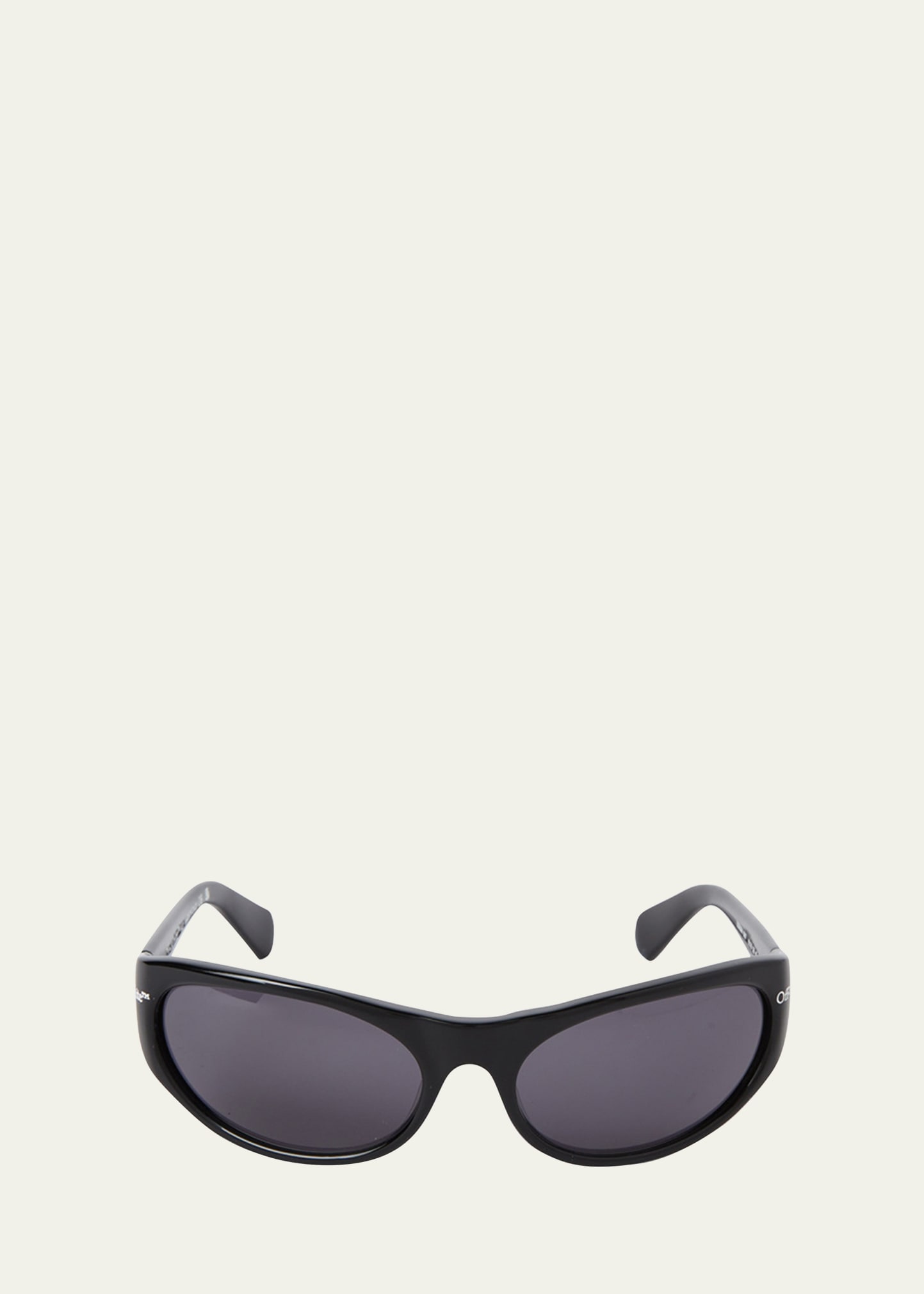 Off-white Napoli Logo Acetate Wrap Sunglasses In Gray