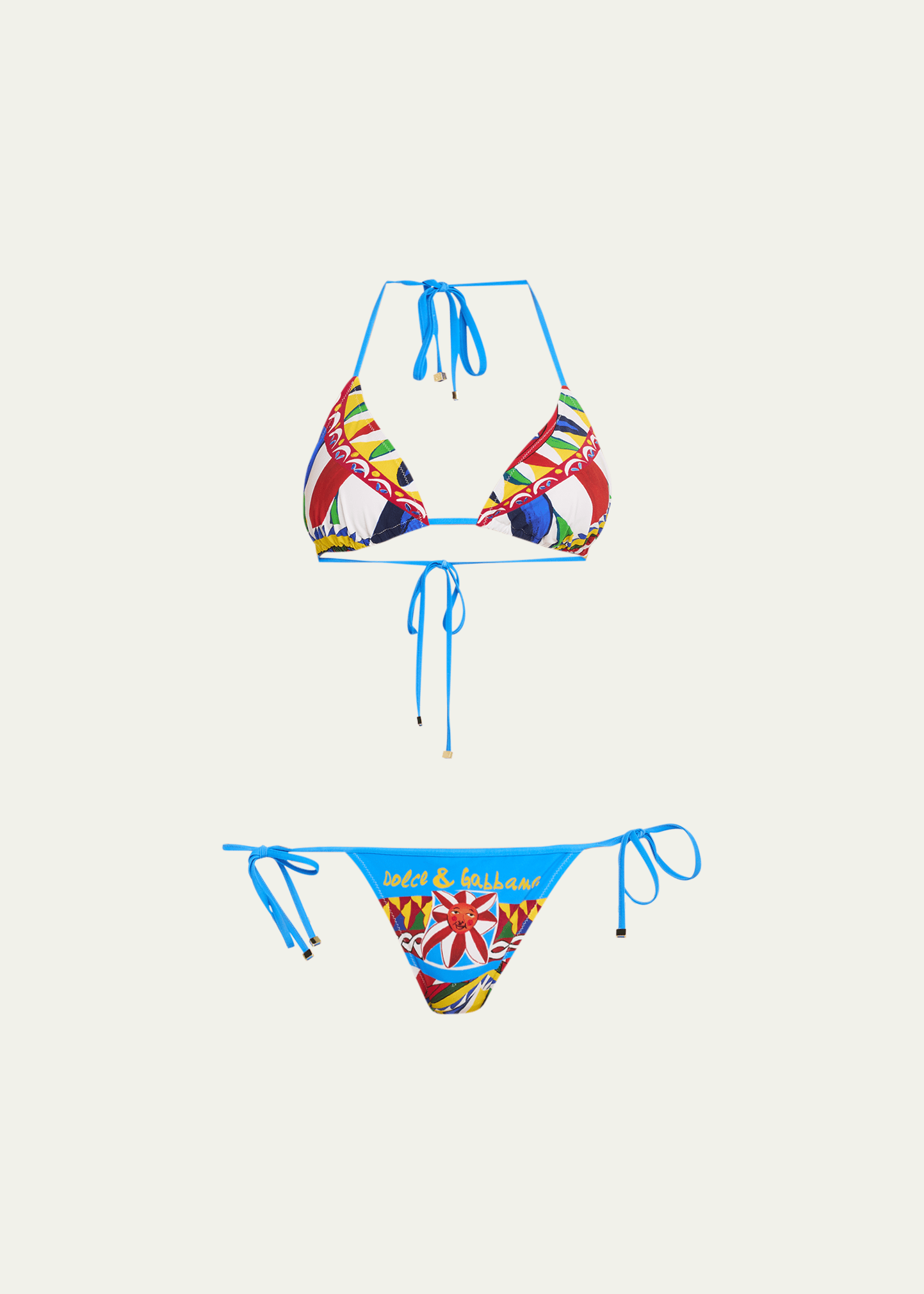 Dolce & Gabbana Bikini Mit Carretto-print In Multicolor