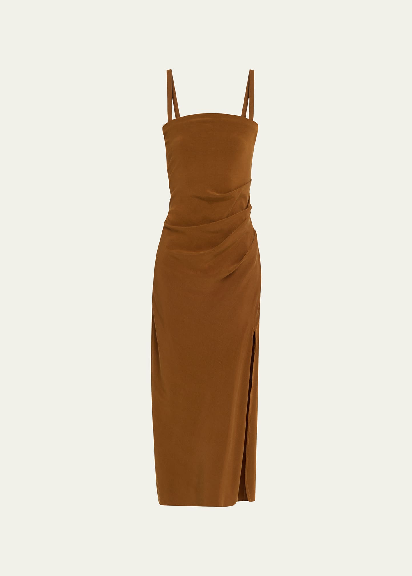 The Nadege Asymmetric Draped Midi Dress