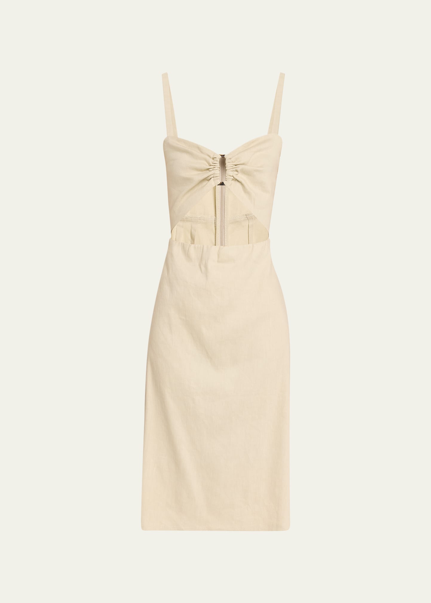 Anemos Tortoise Ring Cutout Midi Dress In Neutral