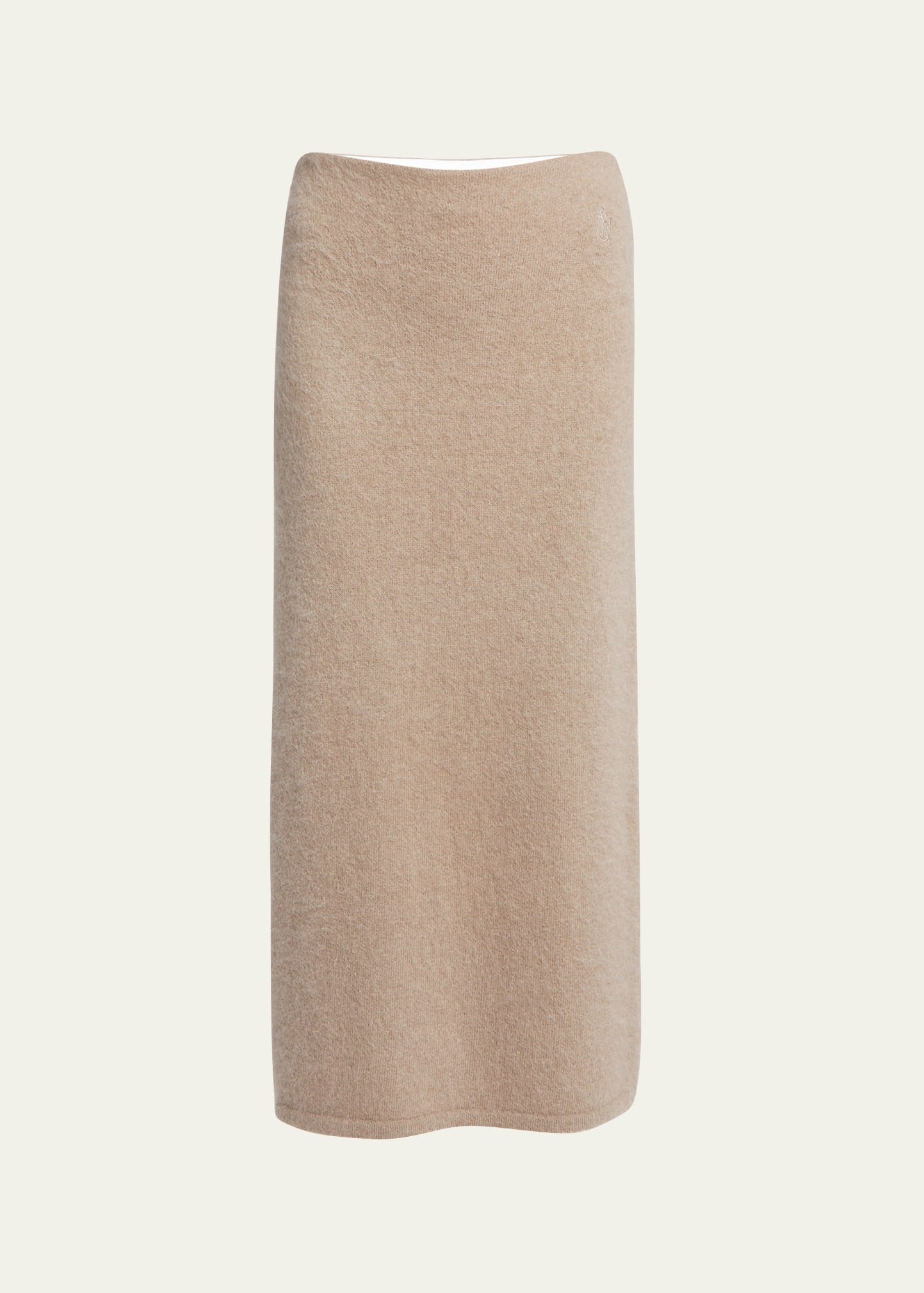 Side-Slit Knit Midi Tube Skirt