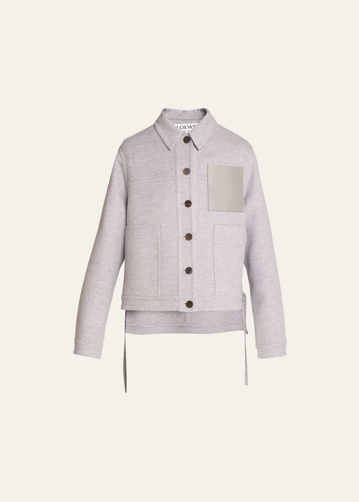 LOEWE CASHMERE BLEND WORKWEAR JACKET WITH ANAGRAM POCKET