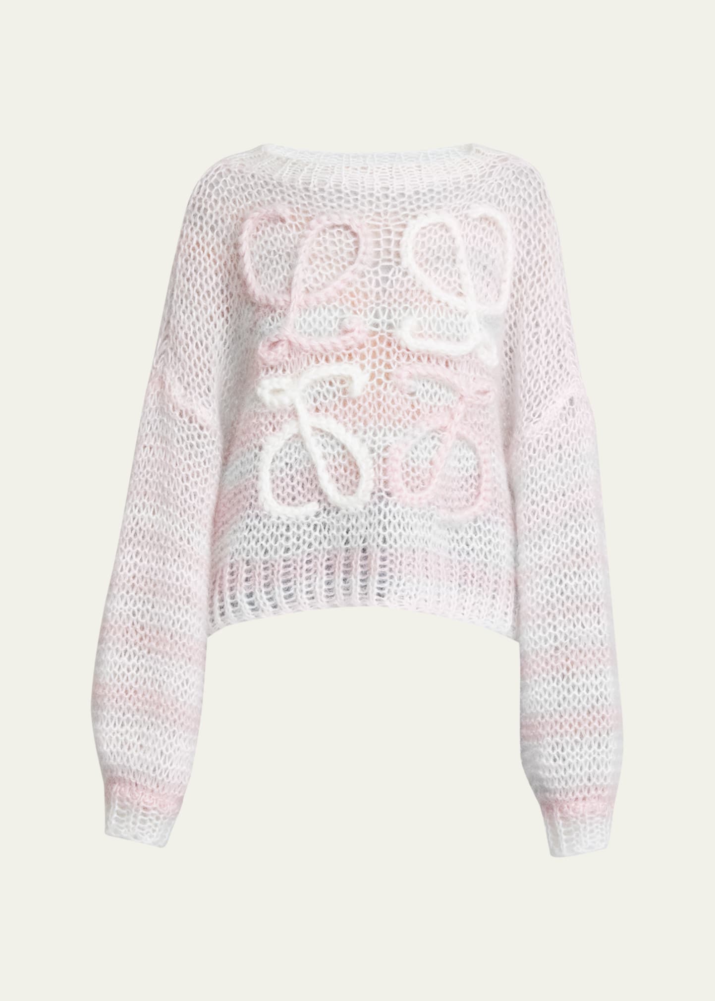 Loewe Striped Anagram Knit Sweater In White