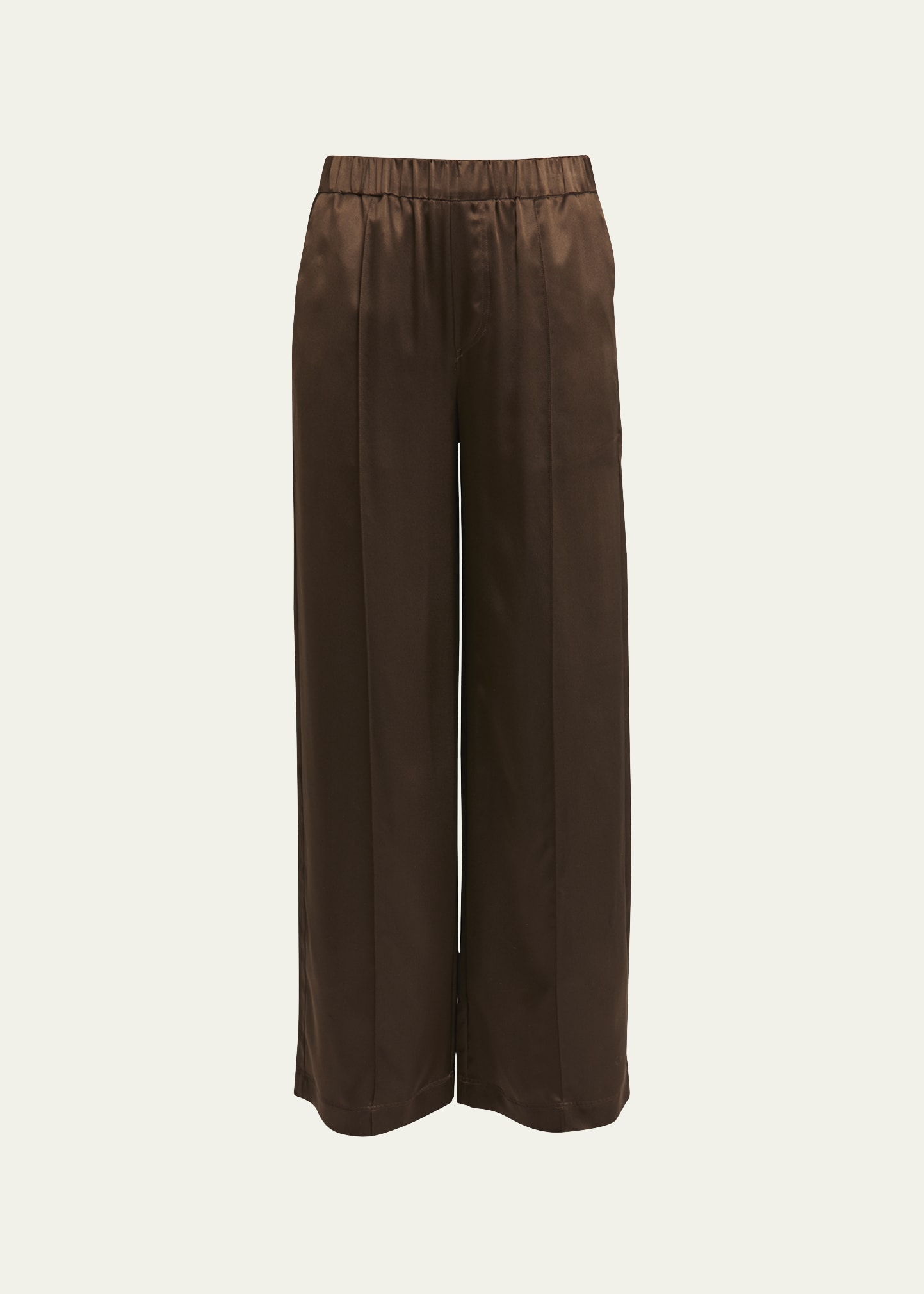 Loewe Silk Pajama Trousers In Dark Choco