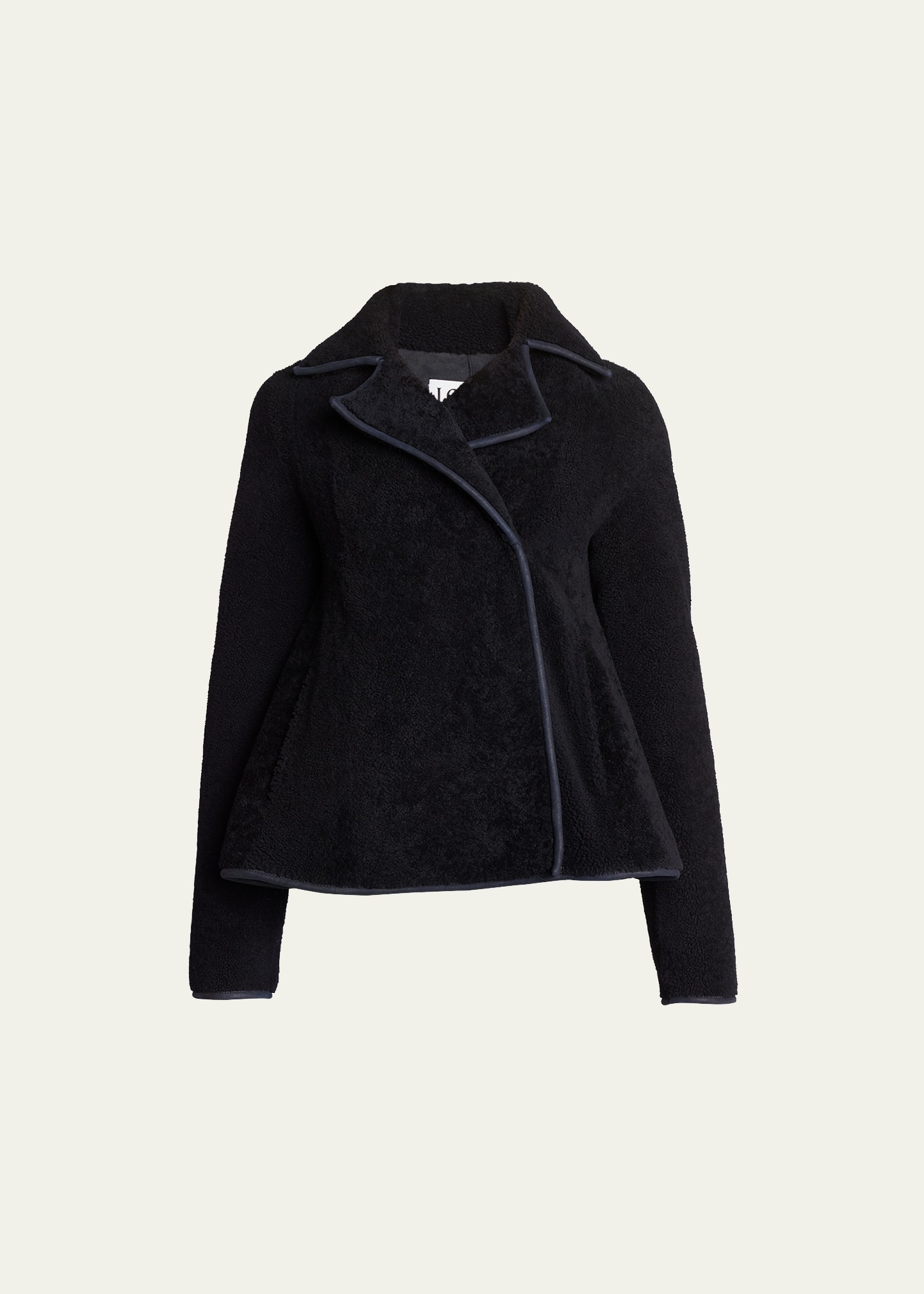 LOEWE SHORT TRAPEZE SHEARLING JACKET