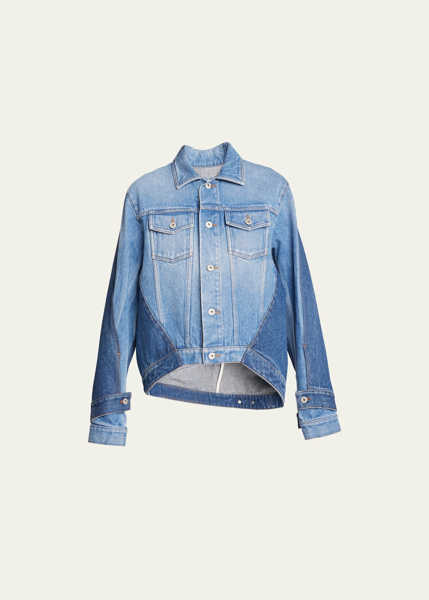 Optical Illusion Contrast Denim Jacket