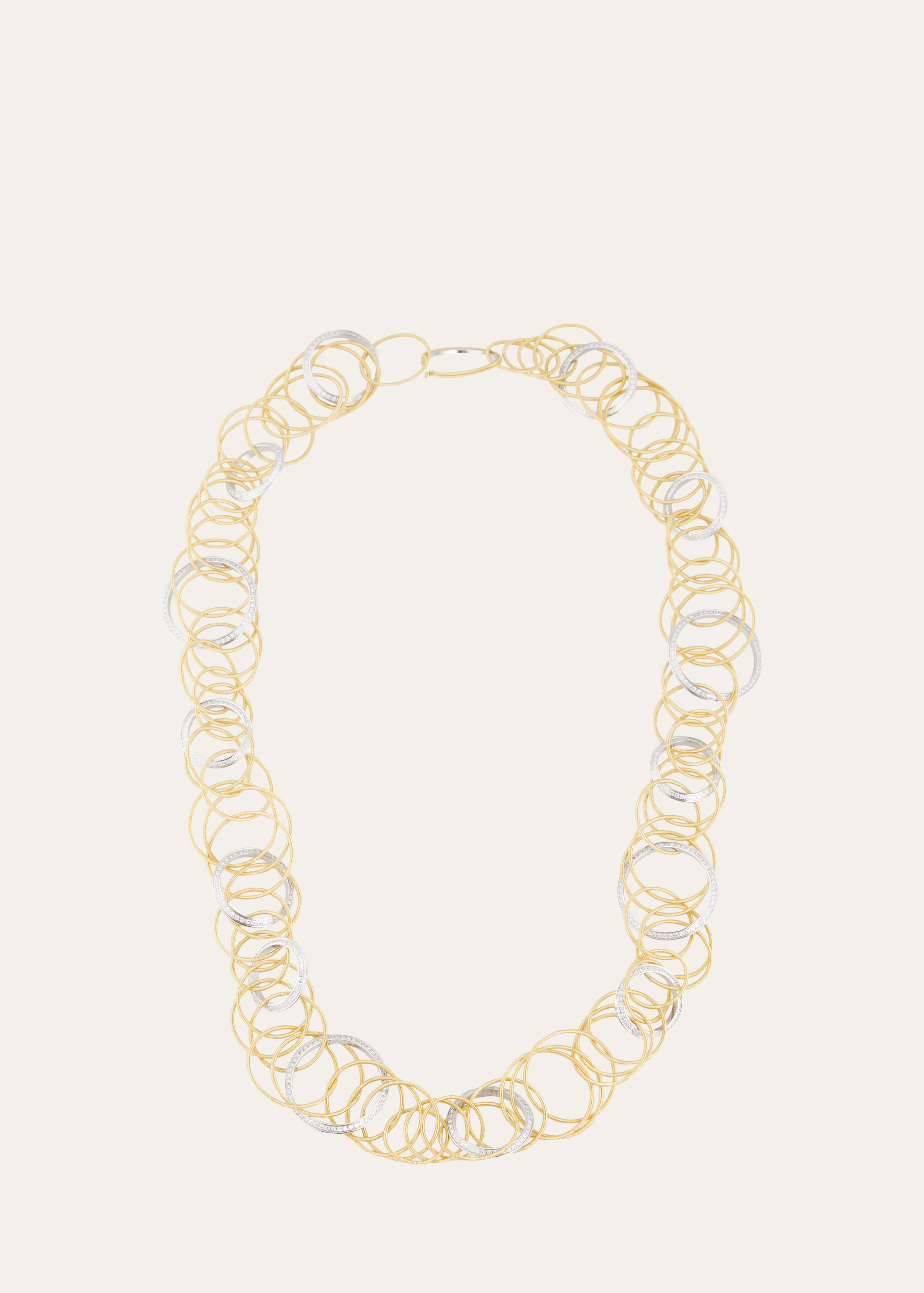 Buccellati Hawaii Two-tone Diamond Link Necklace In Yellow