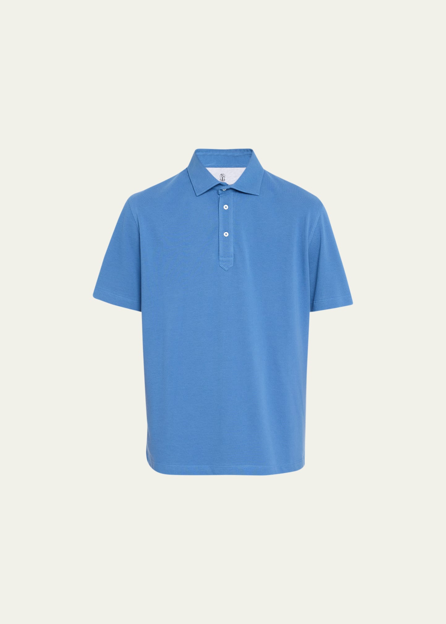 Brunello Cucinelli Short-sleeved Cotton Polo Shirt In C9694 Blueberry