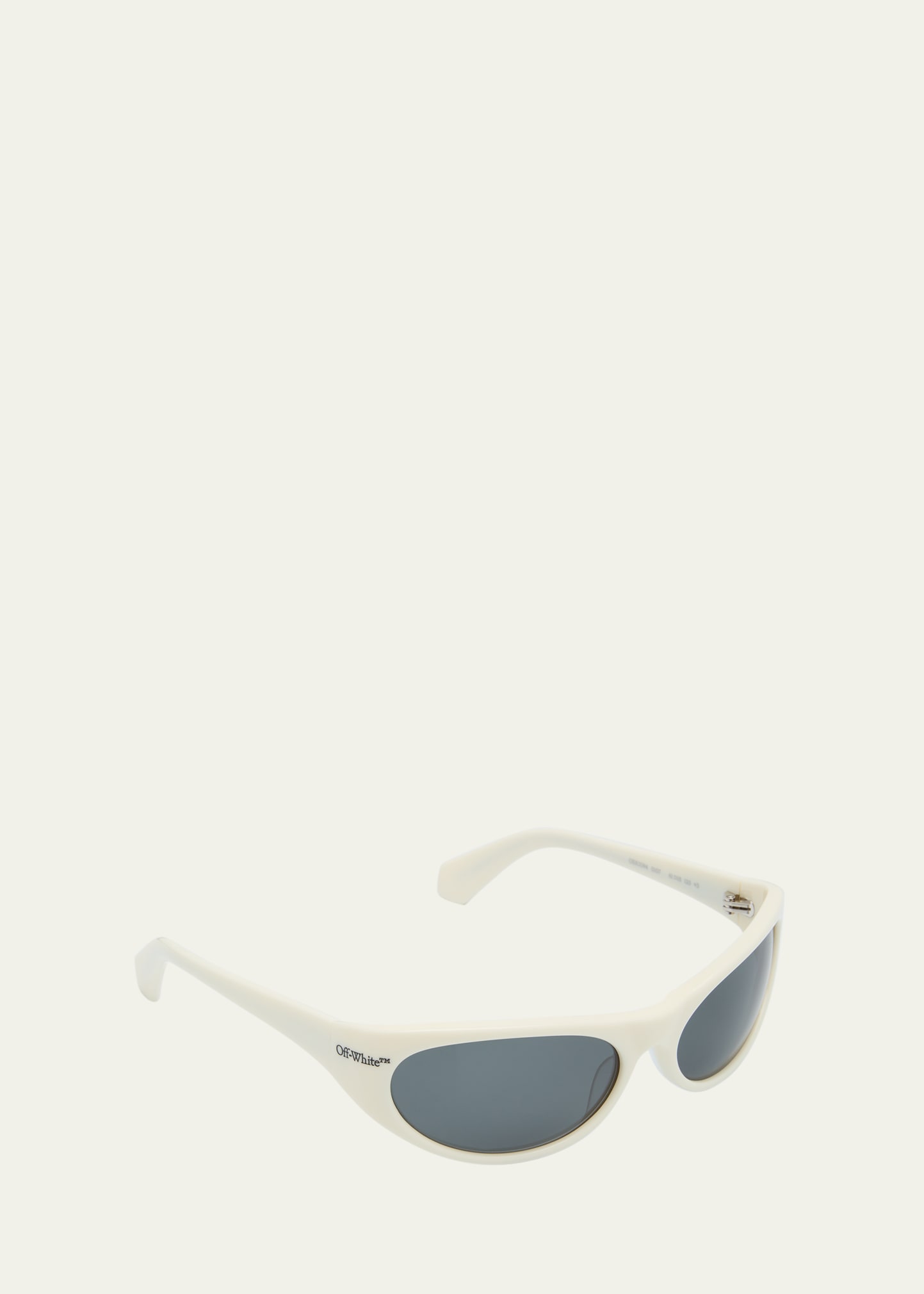 Shop Off-white Men's Napoli Acetate Wrap Sunglasses In White