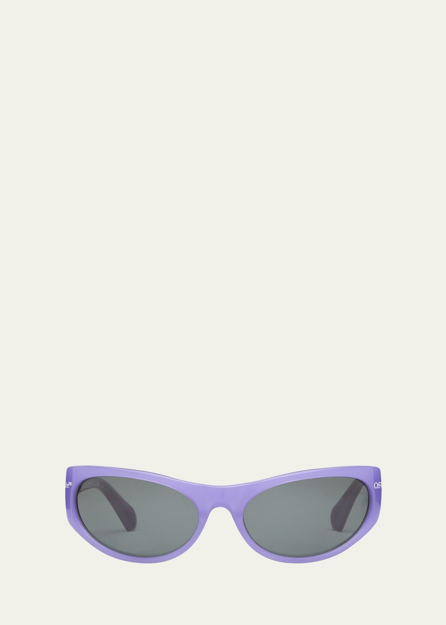 Shop Off-white Men's Napoli Acetate Wrap Sunglasses In Purple
