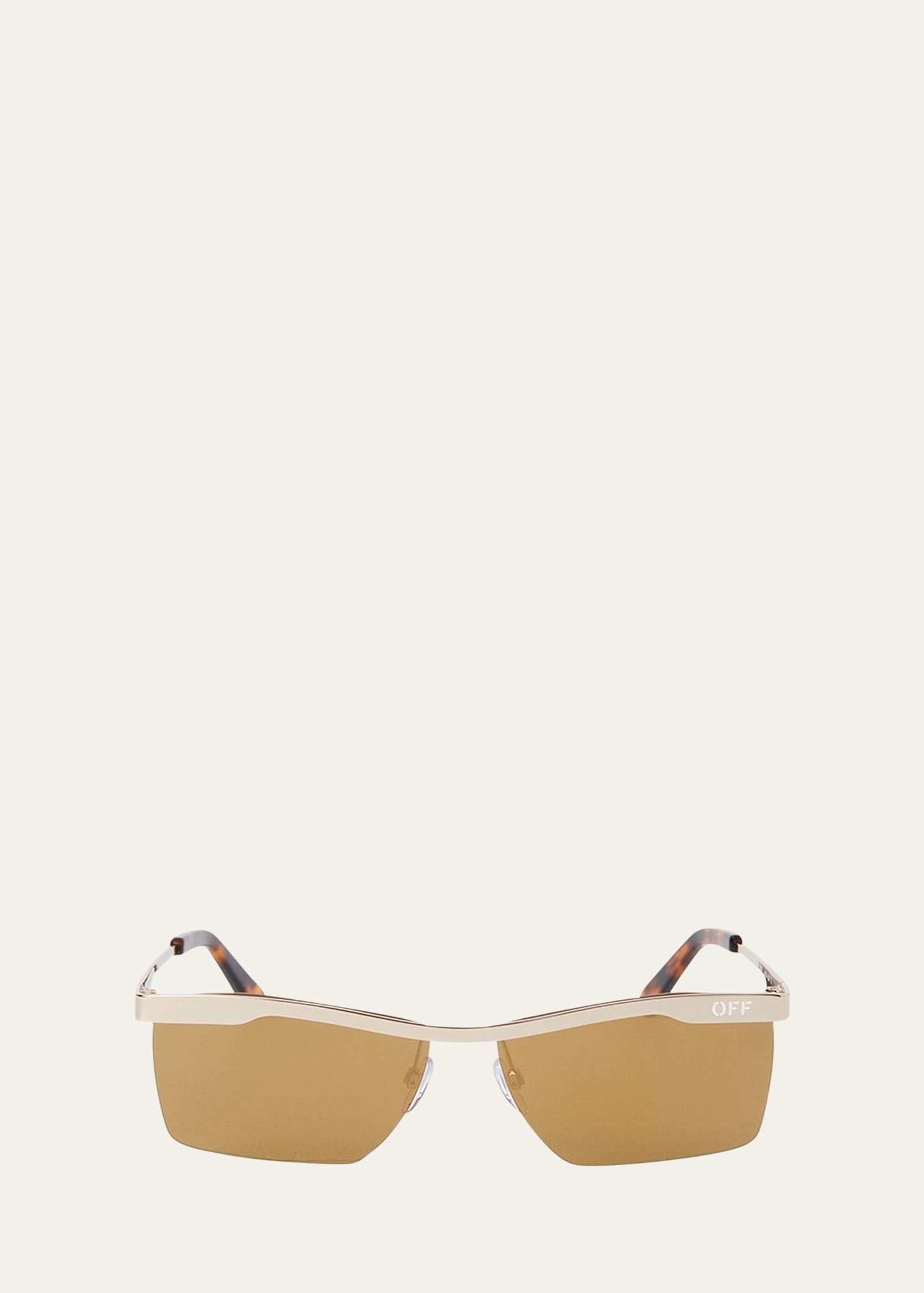 Off-white Rectangle-frame Sunglasses In Gold