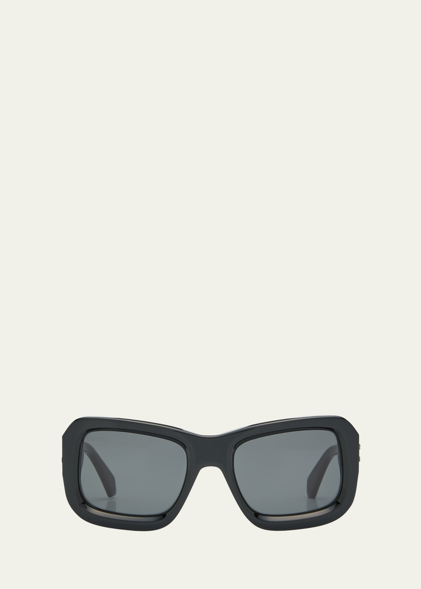 Shop Off-white Men's Verona Acetate Square Sunglasses In Black