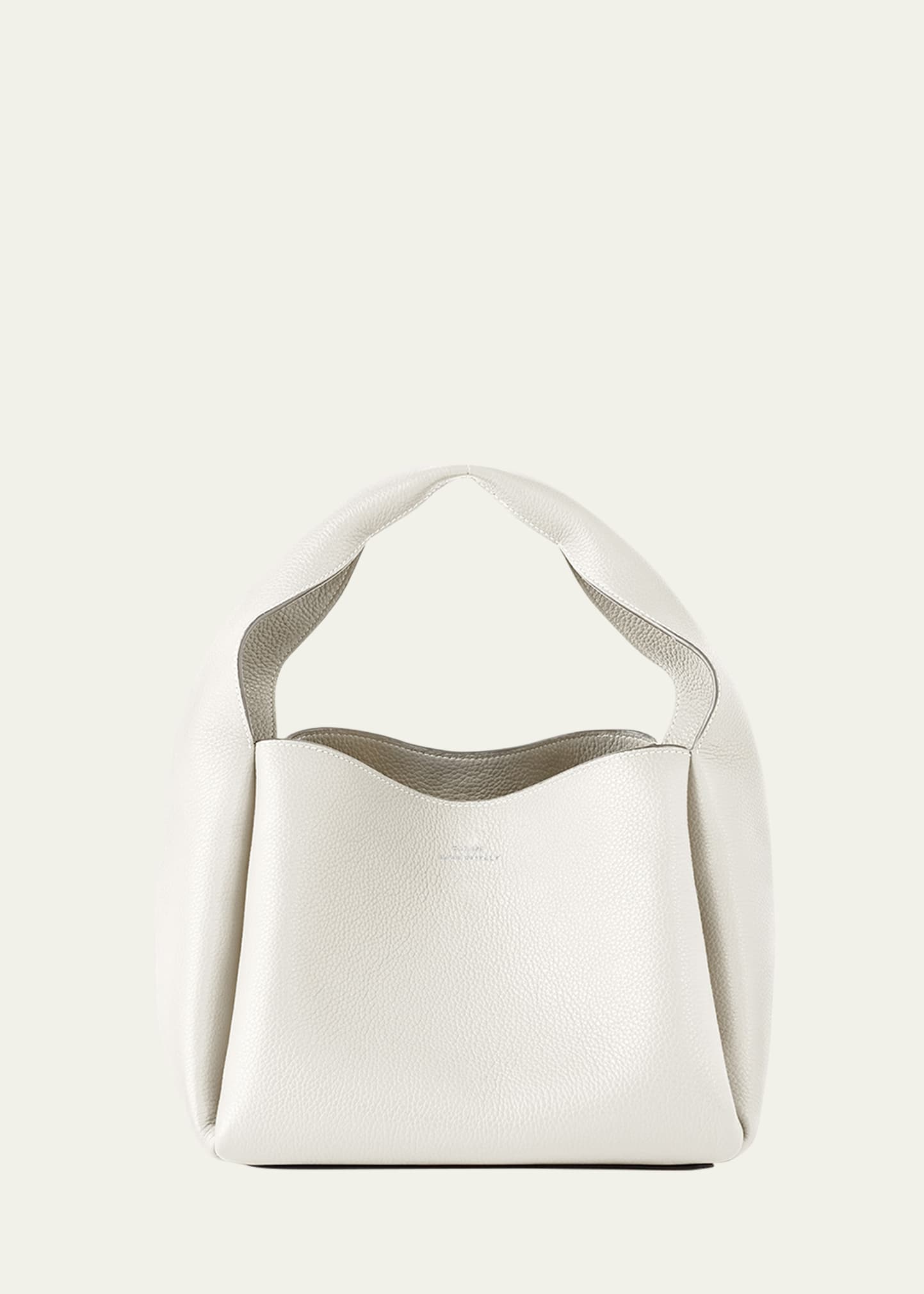 Totême Bucket Bag In Pebble Grain Leather In Milk