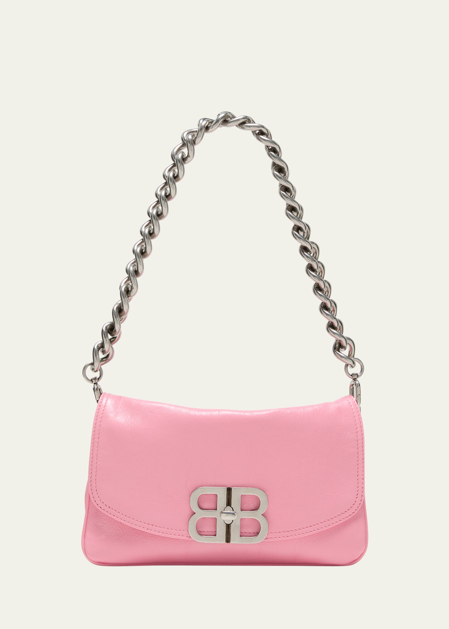 Balenciaga Small Flap Bb Soft Bag In Sweet Pink