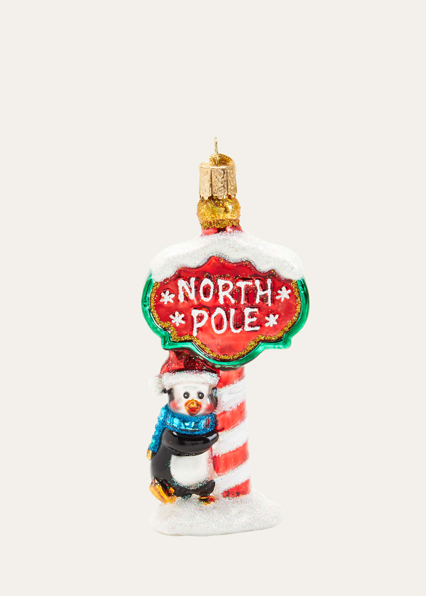 Old World Christmas North Pole Glass Ornament In Multi