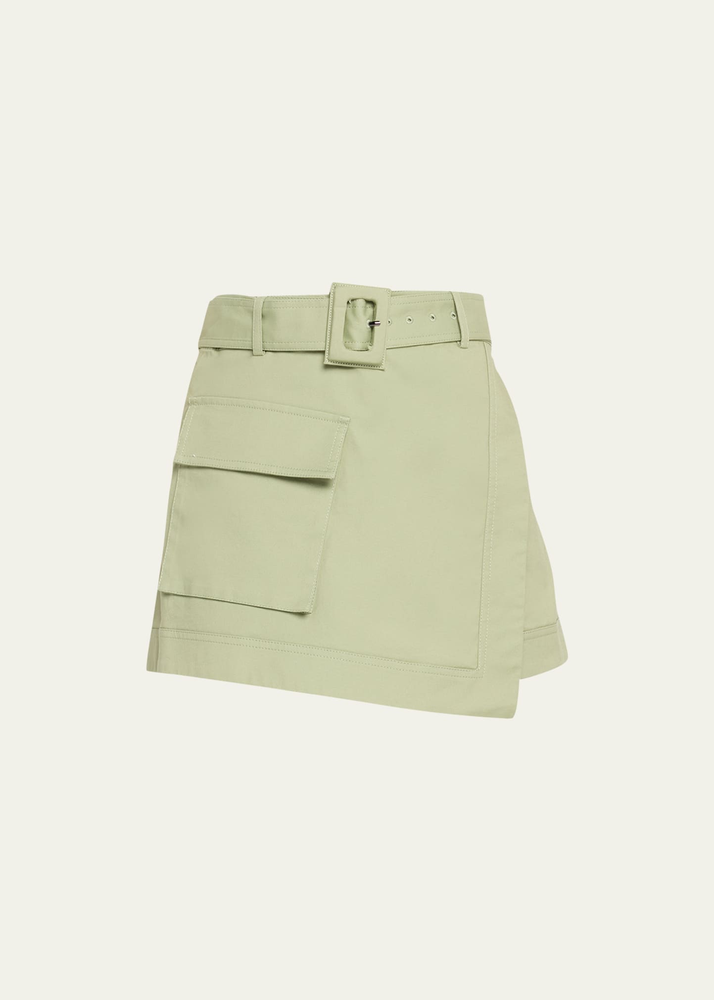 Lizette Belted Stretch Cotton Utility Skorts