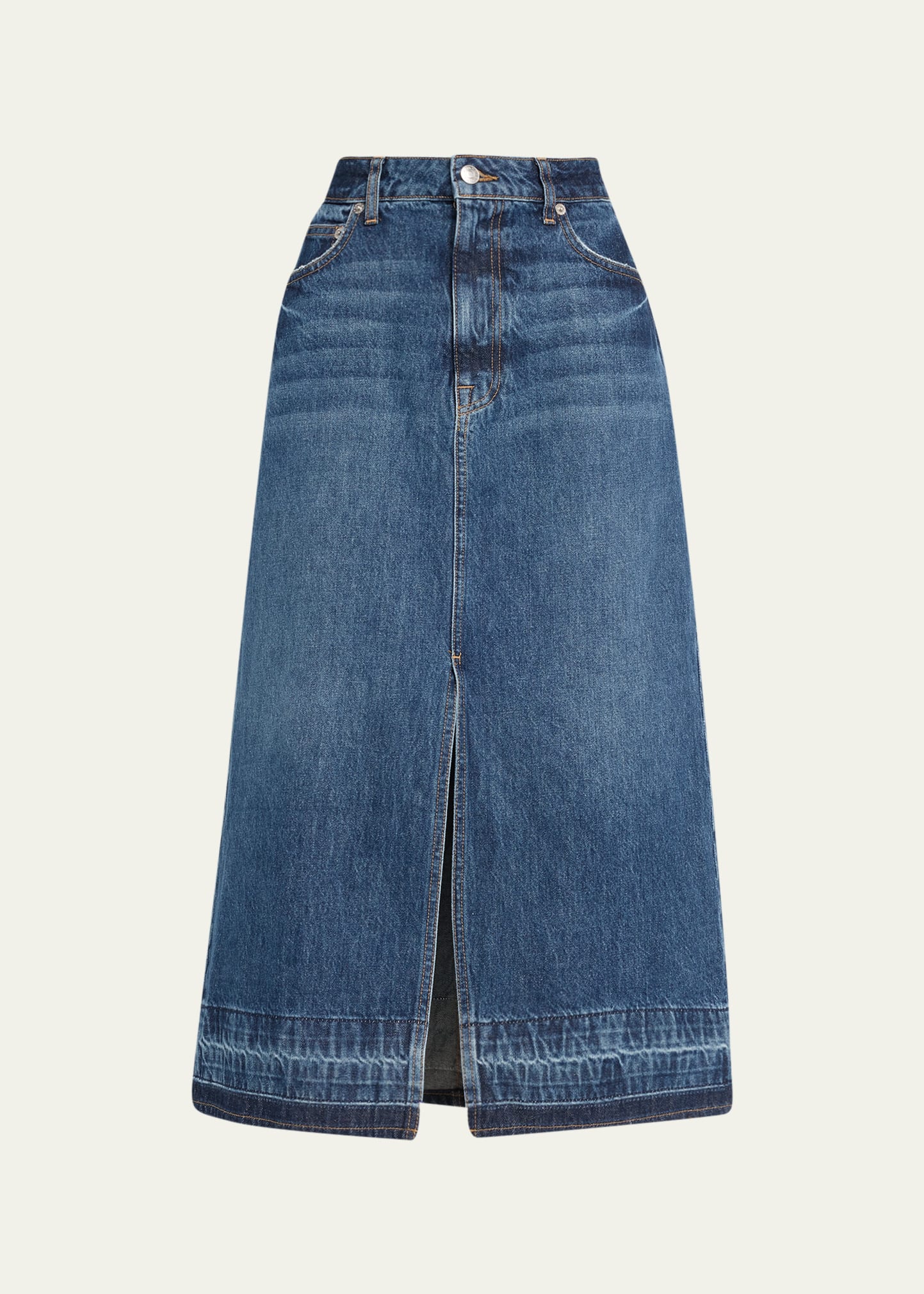 Della Release-Hem Denim Midi Skirt