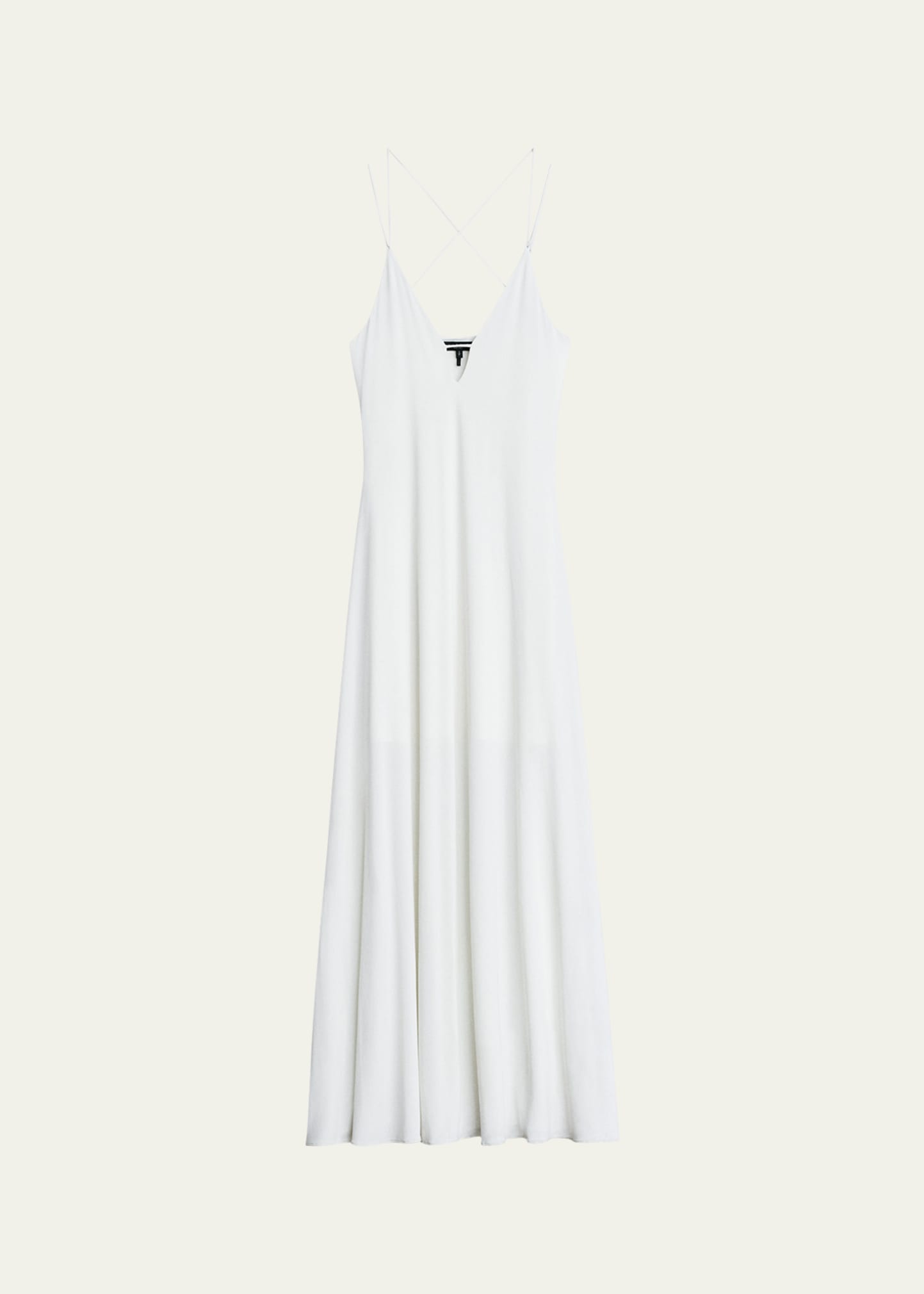 Rag & Bone Christy Cutout Modal-blend Jersey Maxi Slip Dress In Black