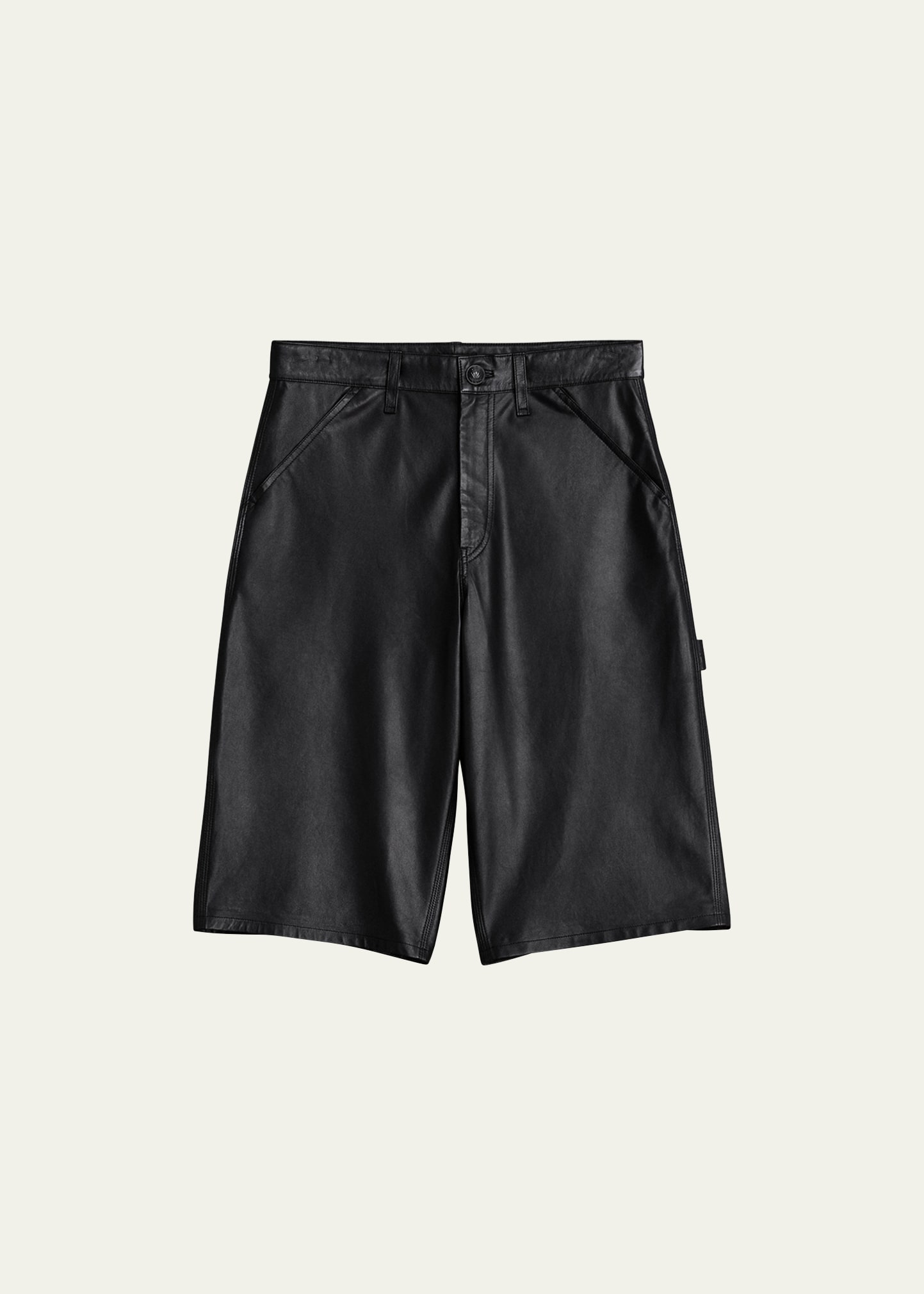 Rag & Bone Leather Knee-length Shorts In Black