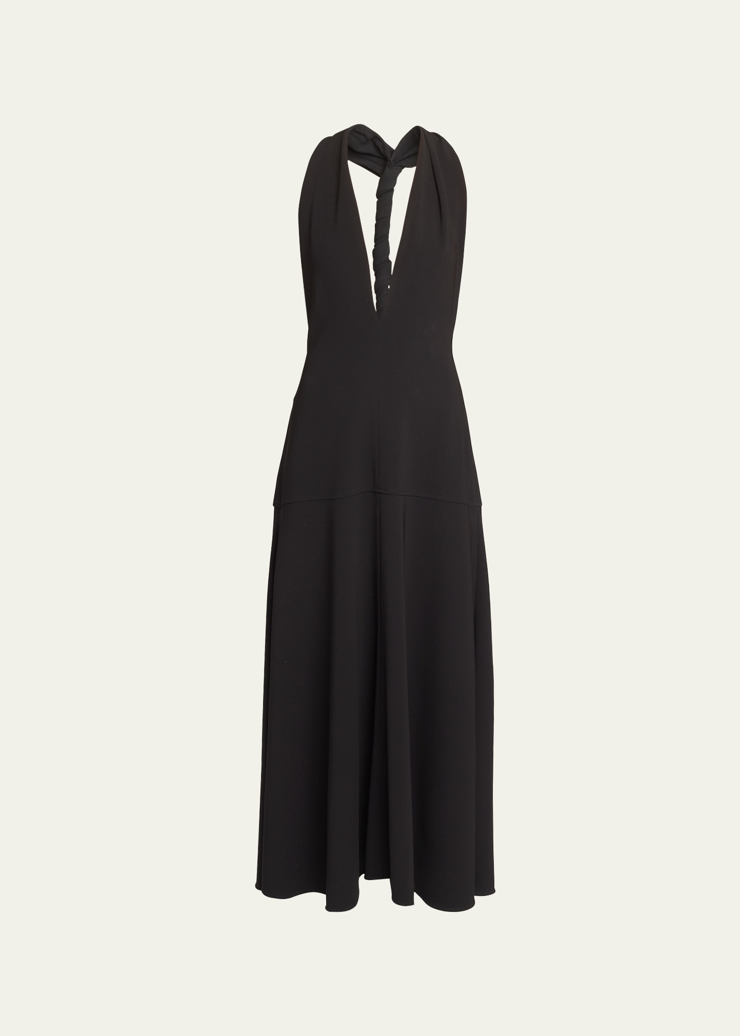Shop Proenza Schouler Matte Viscose Crepe Twist-back Maxi Dress In Black
