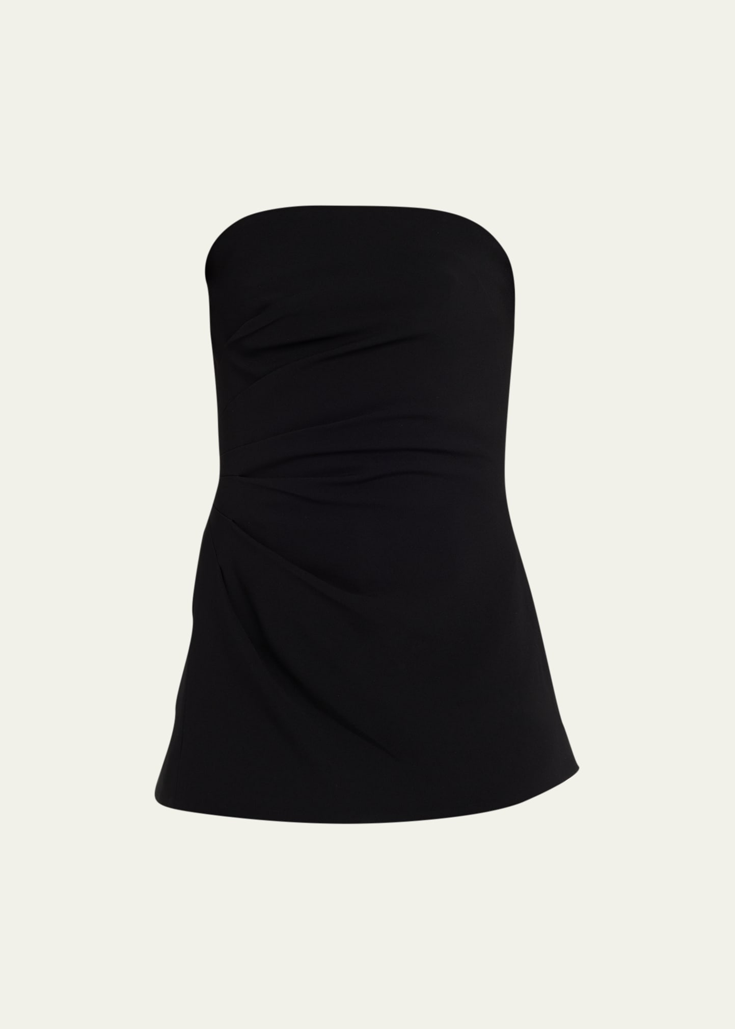 Shop Proenza Schouler Gathered Crepe Strapless Top In Black