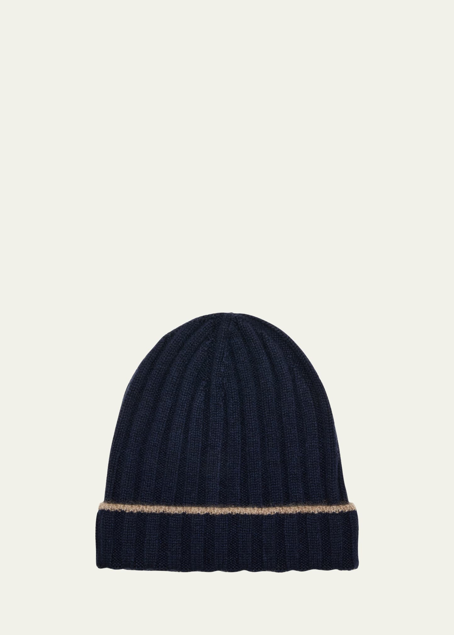 Brunello Cucinelli Men's Ribbed Cashmere Beanie In Cu715 Navy