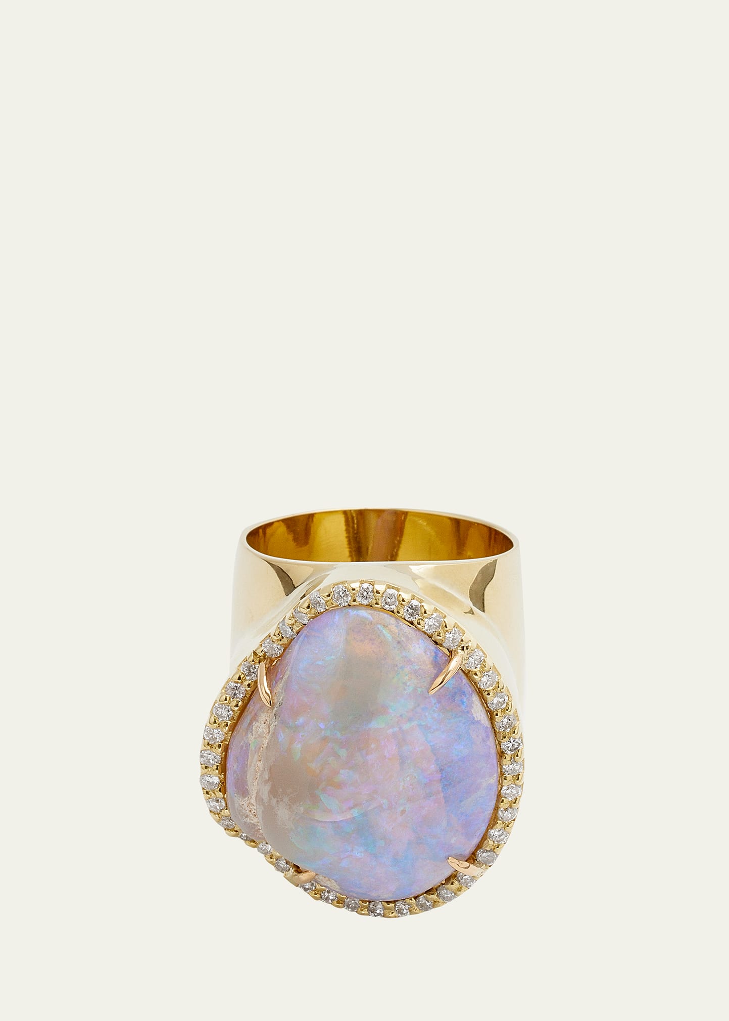 Kimberly Mcdonald Yellow Gold Ring With Opal And Diamonds