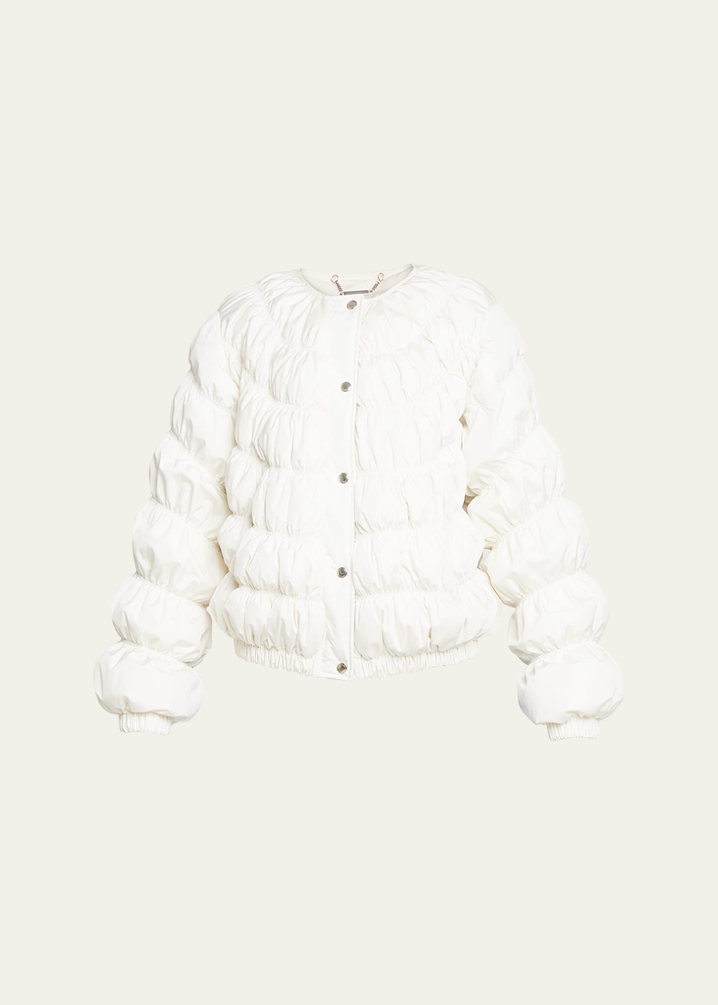 Shop Chloé Quilted Nylon Jacket In Seedpearl Beige