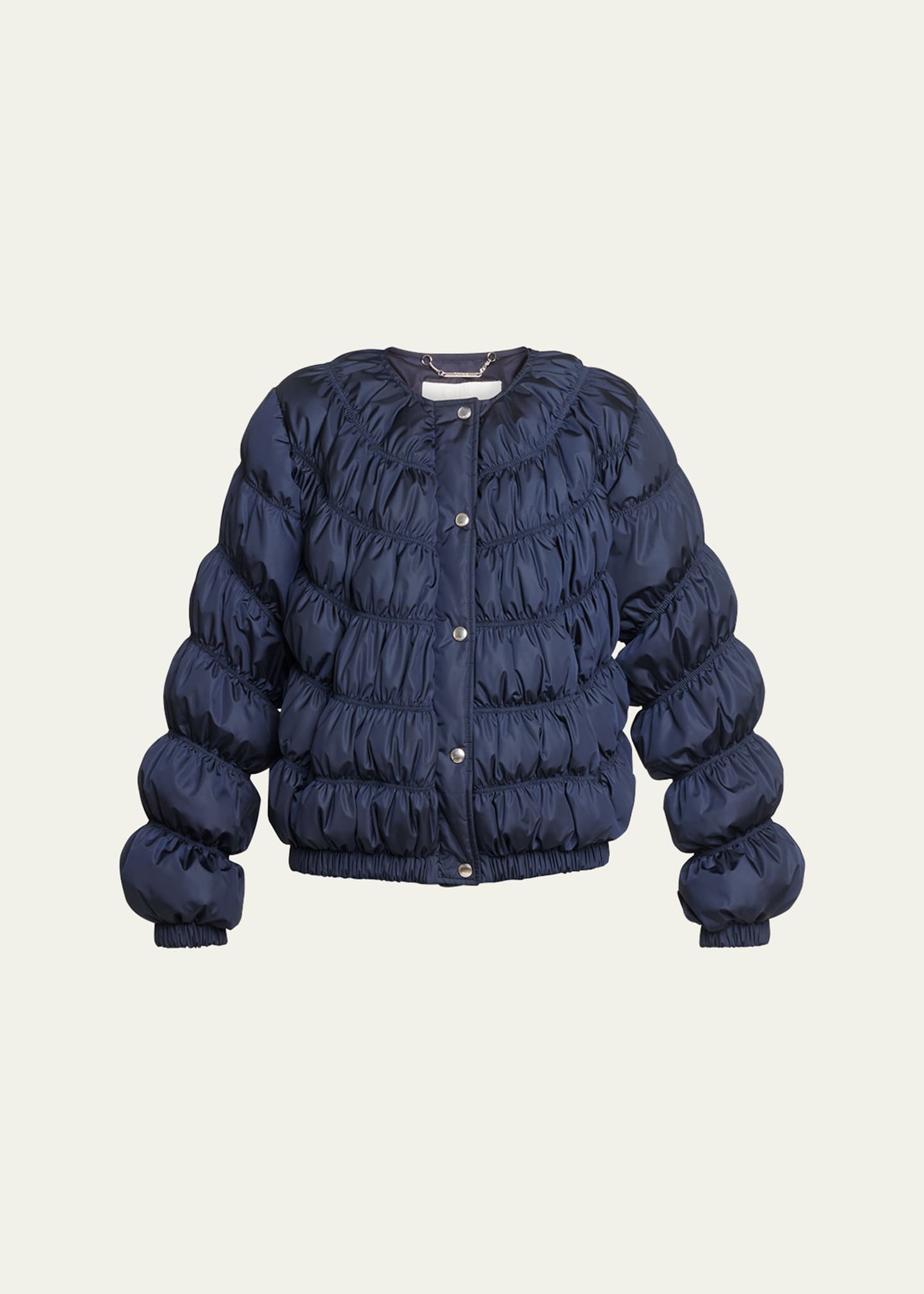 Chloé Quilted Nylon Jacket In Abyss Blue