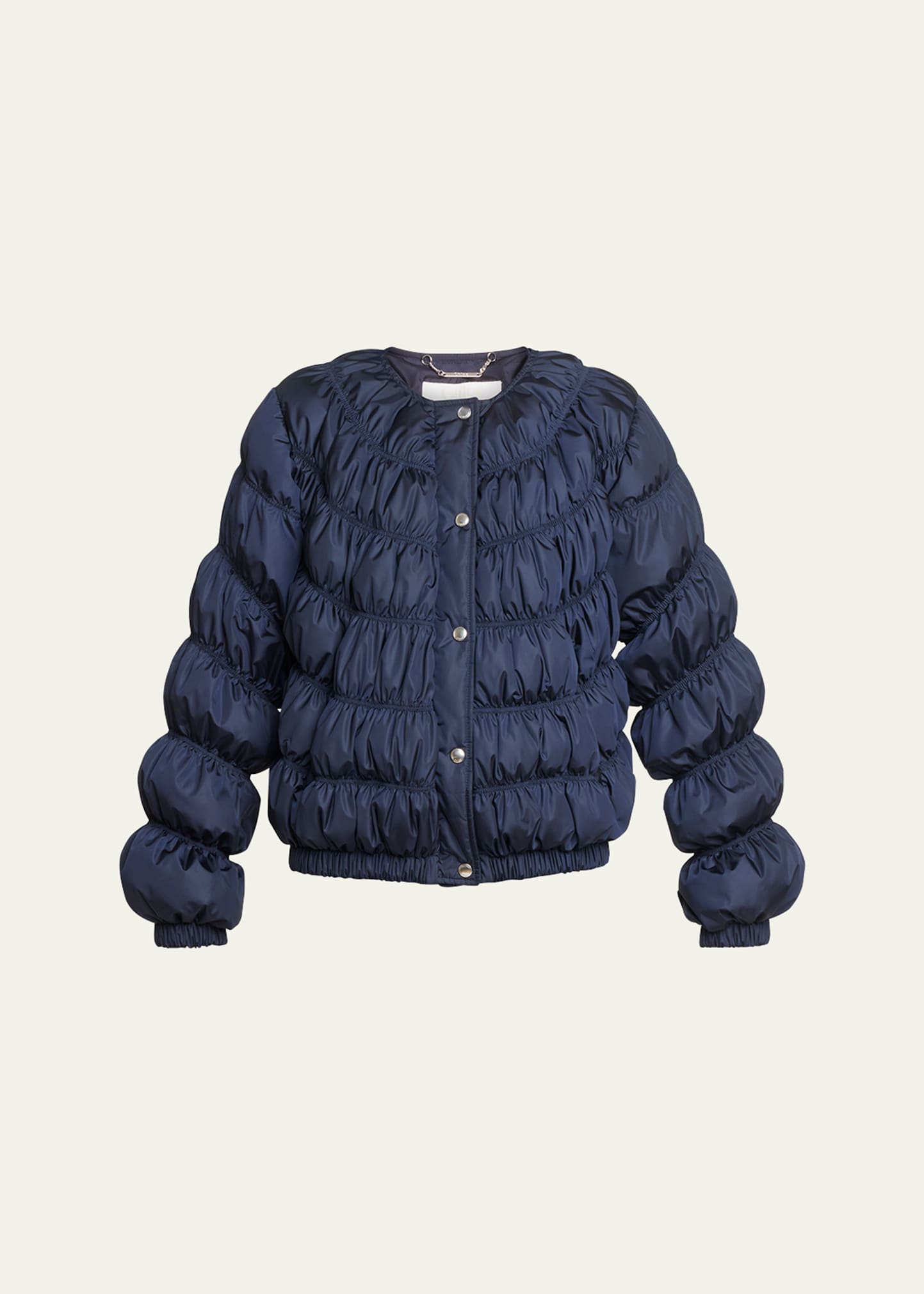 Chloé Navy Ruched Down Jacket