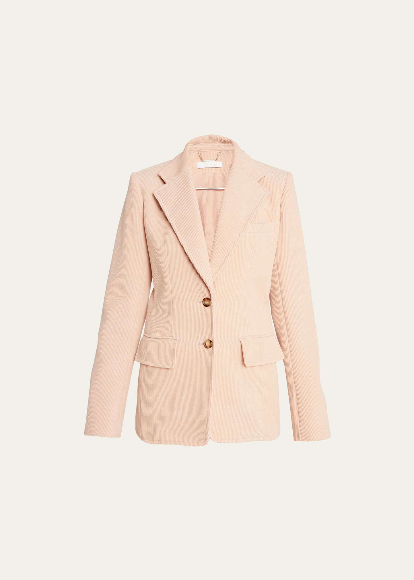 Chloé Double-breasted Corduroy Blazer Jacket In Misty Pink