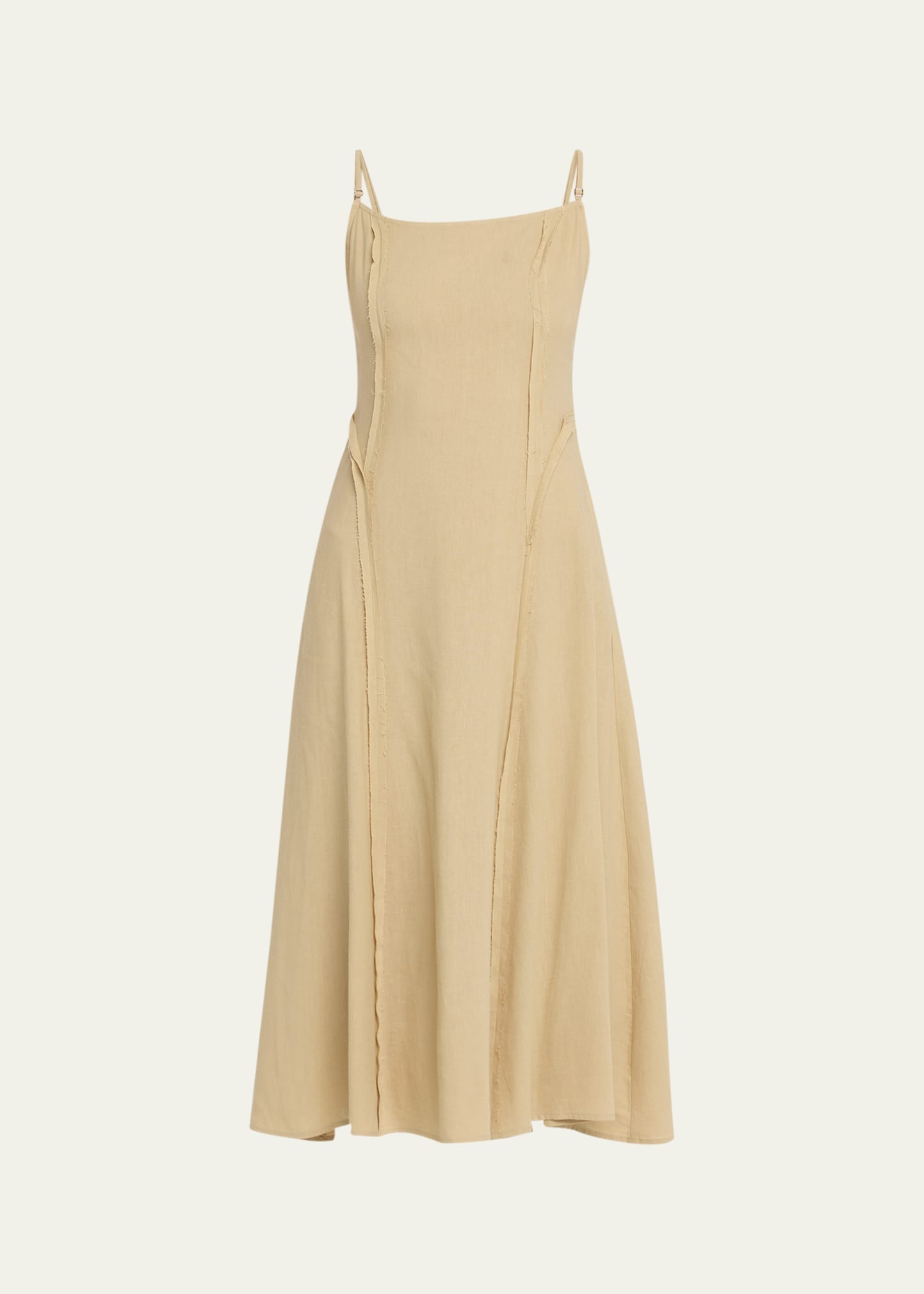 CIAO LUCIA ROSALBA SEAMED LINEN MIDI DRESS