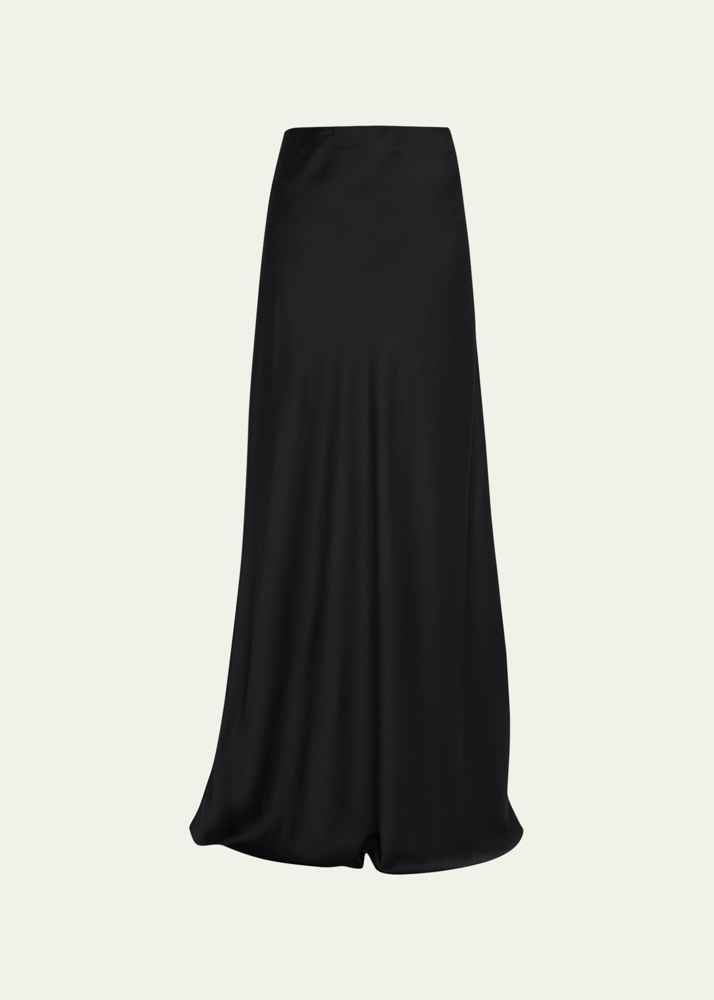 Brunello Cucinelli Satin Bias Maxi Skirt In C101 Black