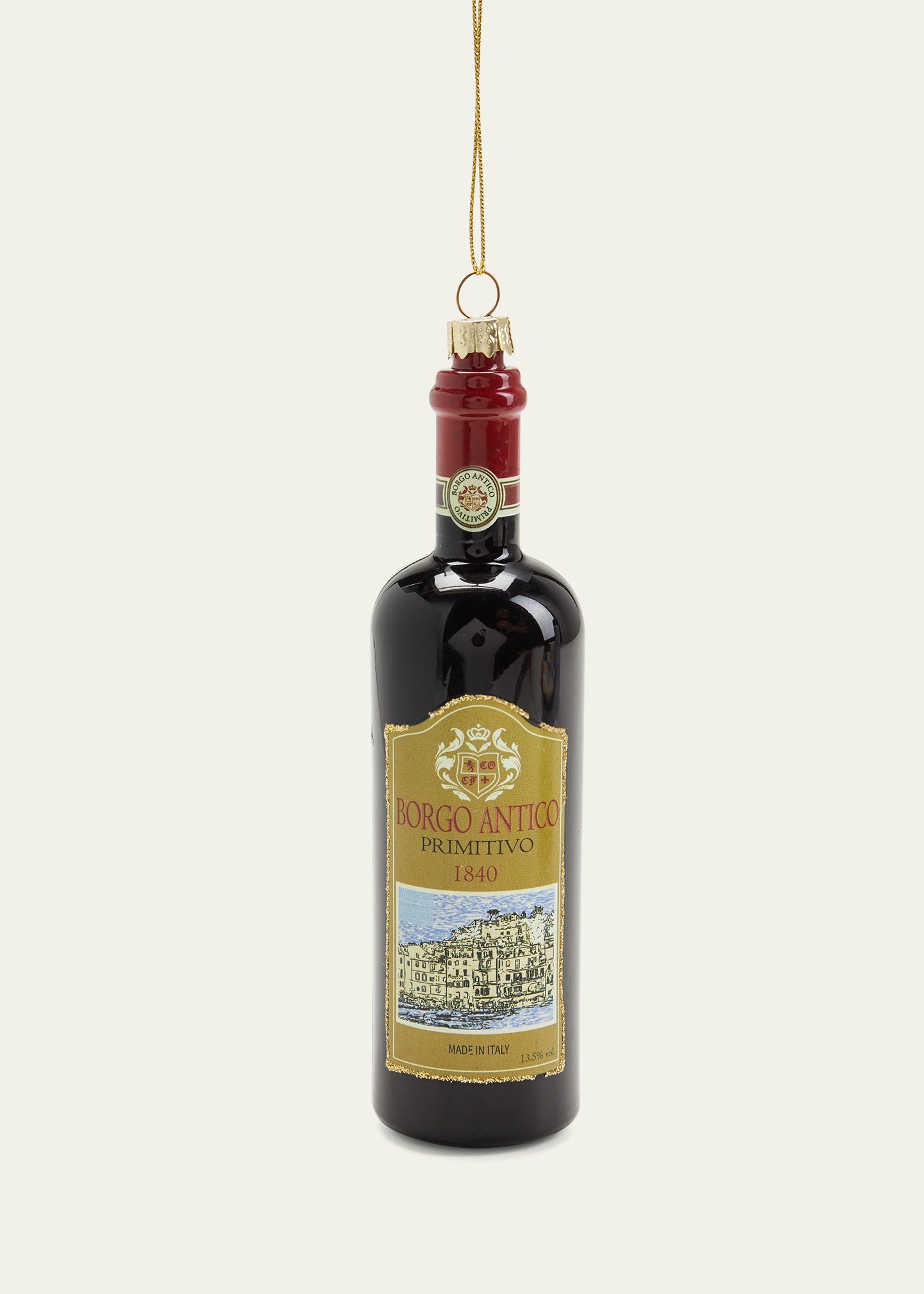 Cody Foster & Co Tall Bottle Of Borgo Antico Wine Holiday Ornament In Assorted