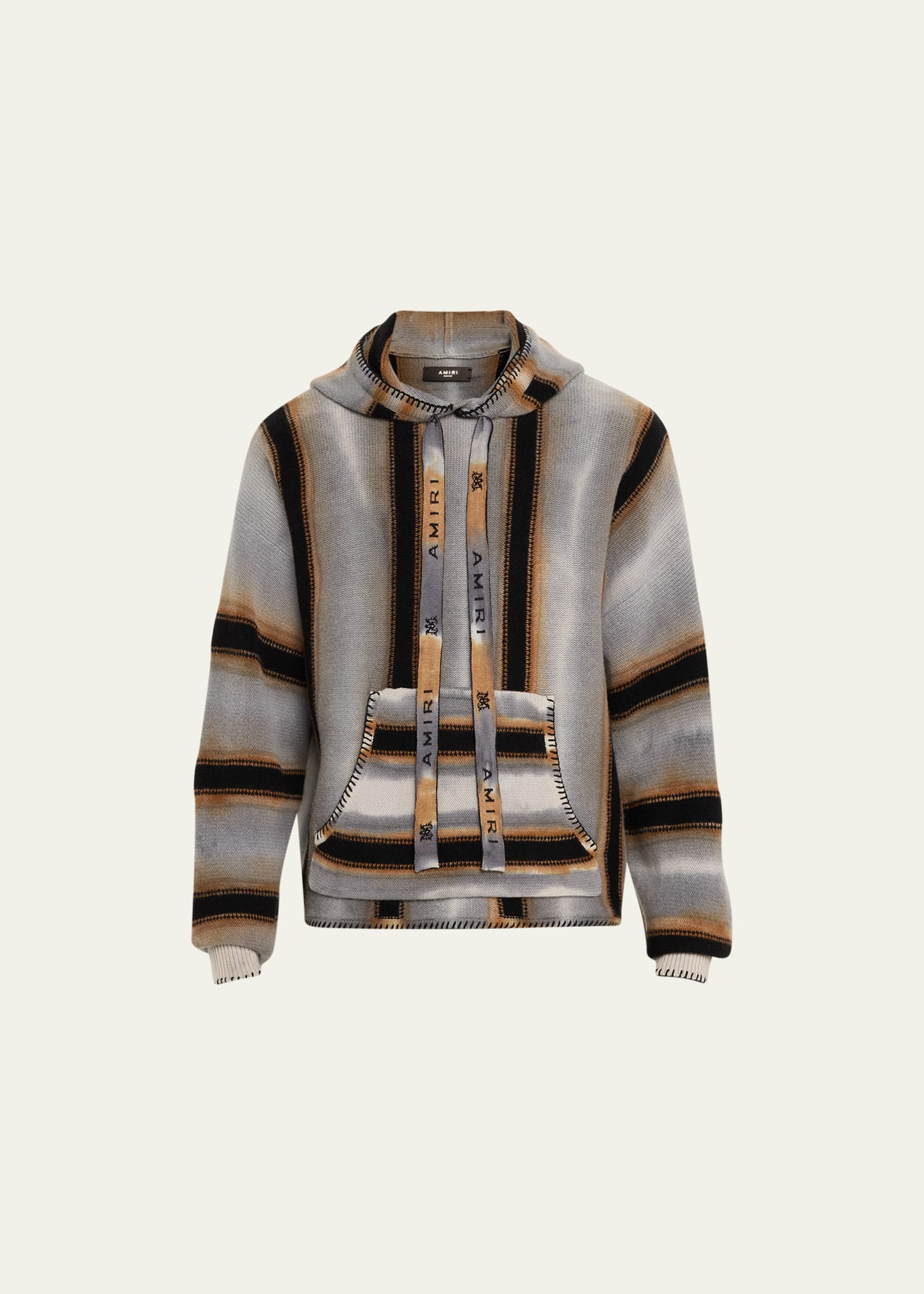 Shop Amiri Men's Cashmere-wool Baja Stripe Hoodie In Multi